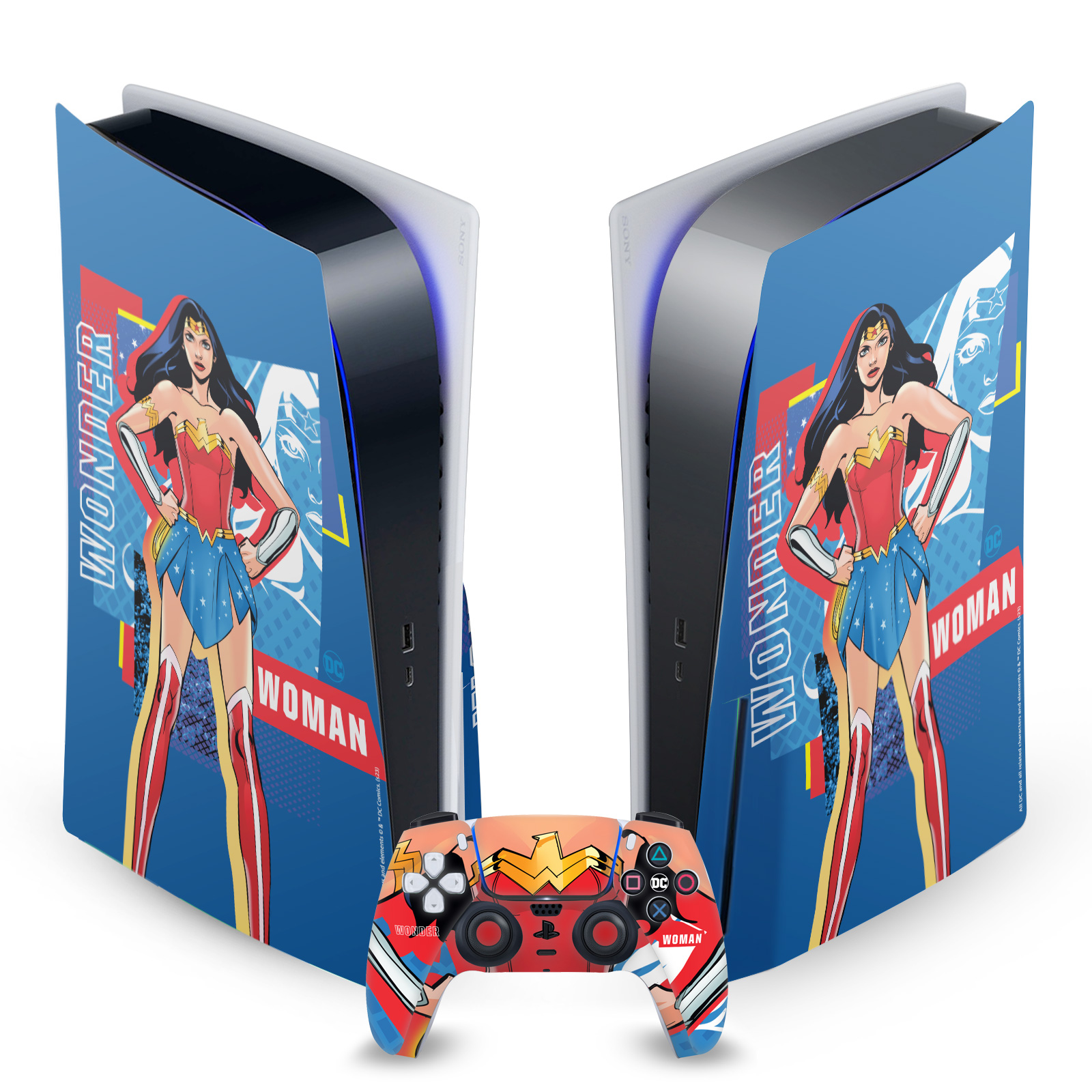 OFFICIAL DC WOMEN CORE COMPOSITIONS VINYL SKIN FOR SONY PS5 DISC EDITION BUNDLE