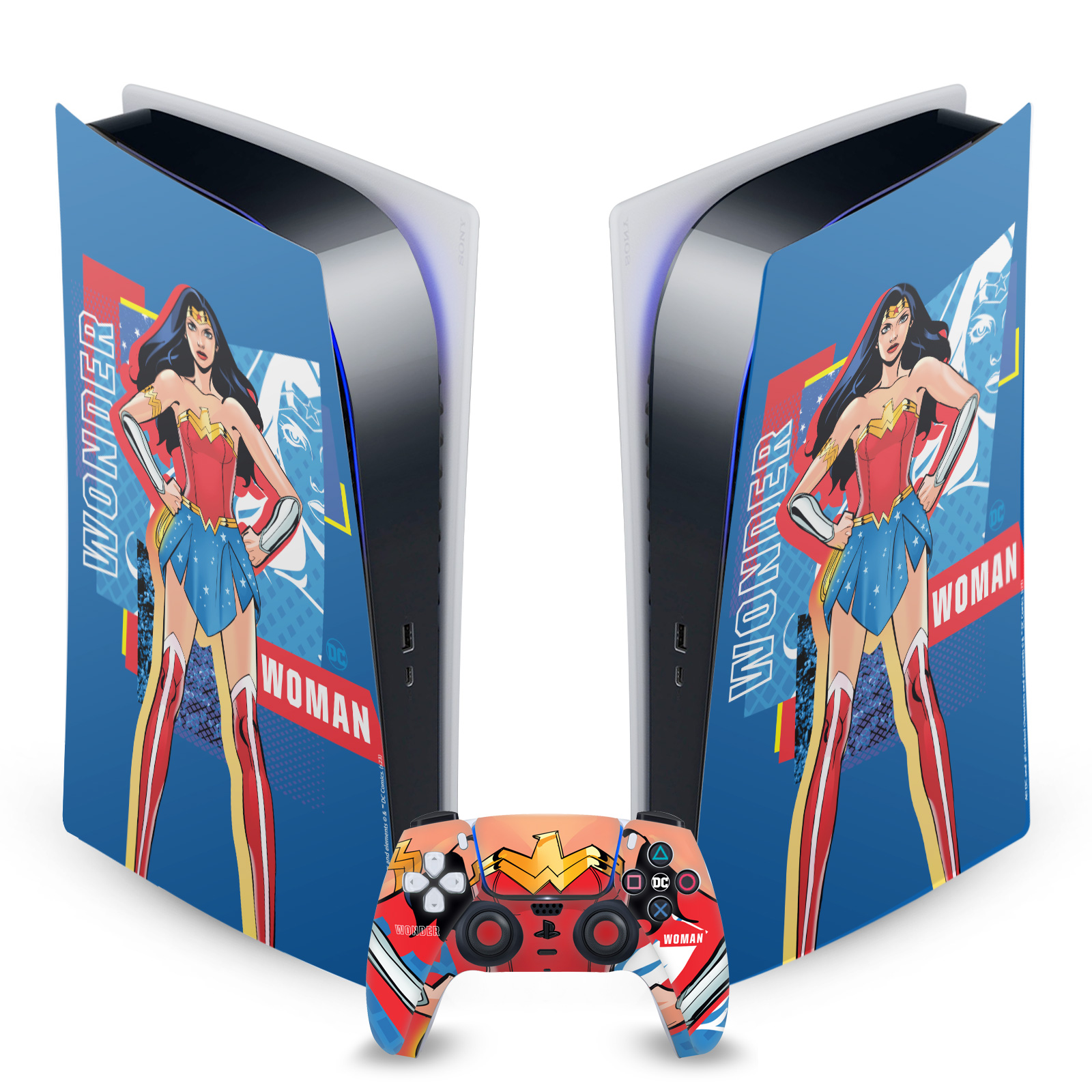 DC WOMEN CORE COMPOSITIONS VINYL SKIN DECAL FOR SONY PS5 DIGITAL EDITION BUNDLE