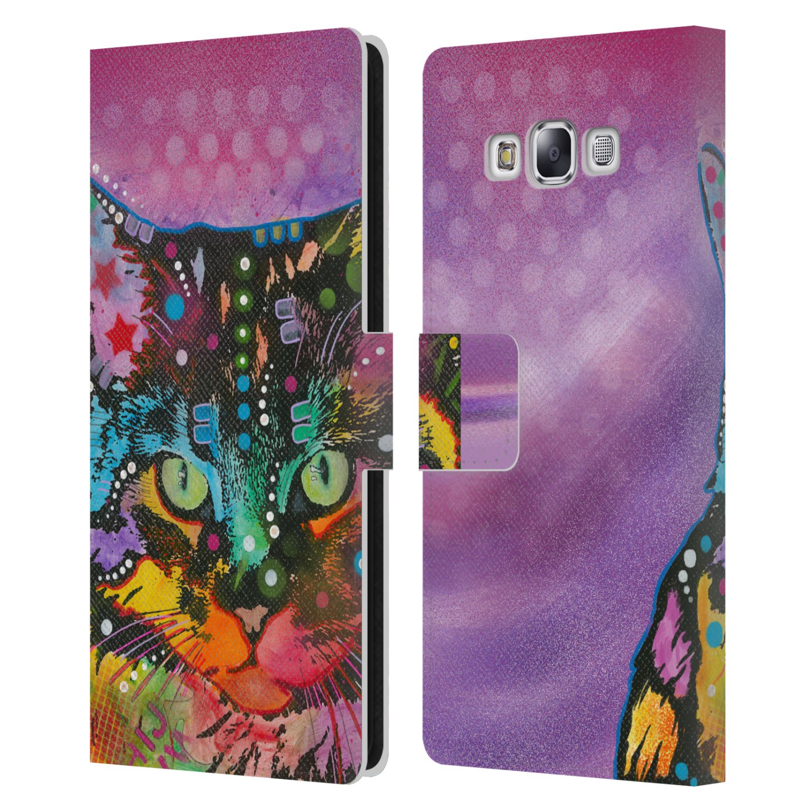 OFFICIAL DEAN RUSSO CATS LEATHER BOOK WALLET CASE COVER FOR SAMSUNG PHONES 3