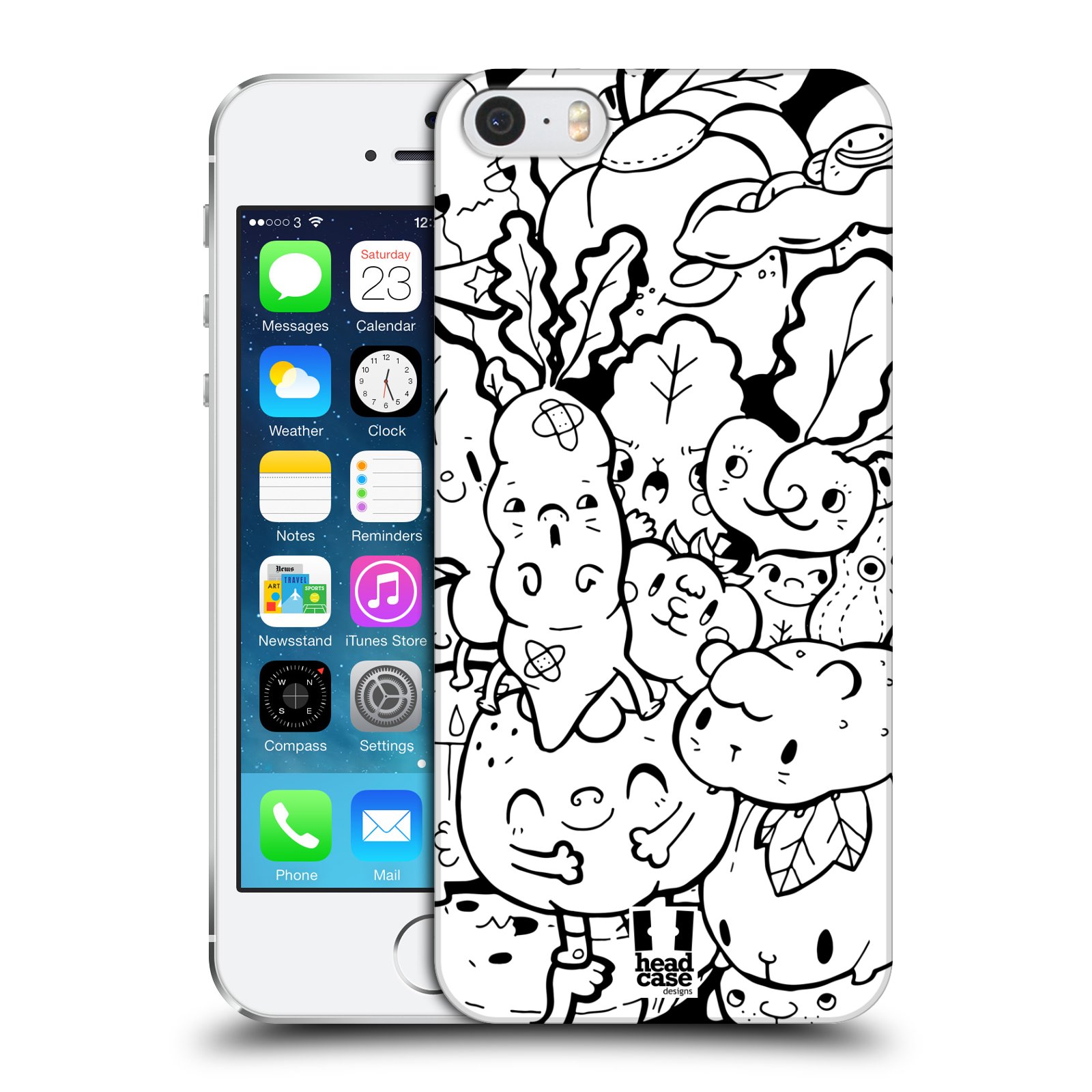 HEAD CASE DESIGNS DOODLE GALORE HARD BACK CASE FOR APPLE IPHONE 5 5S