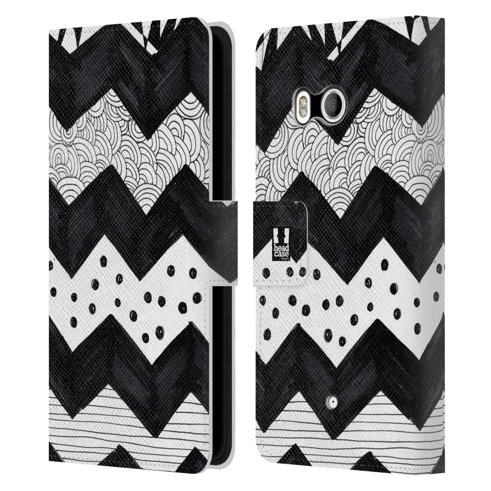 HEAD CASE DESIGNS BNW DOODLE LEATHER BOOK WALLET CASE COVER FOR HTC PHONES 1 - Picture 7 of 7