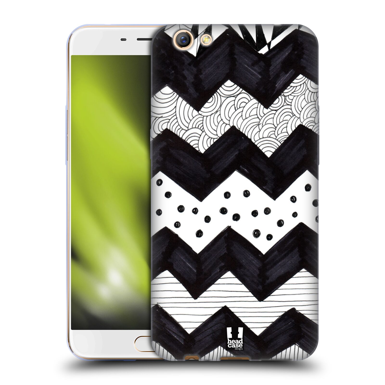 FUNDA HEAD CASE DESIGNS CON PATRONES DE DOODLE BLANCO Y NEGRO PARA TELÉFONOS OPPO - Imagen 15 de 15