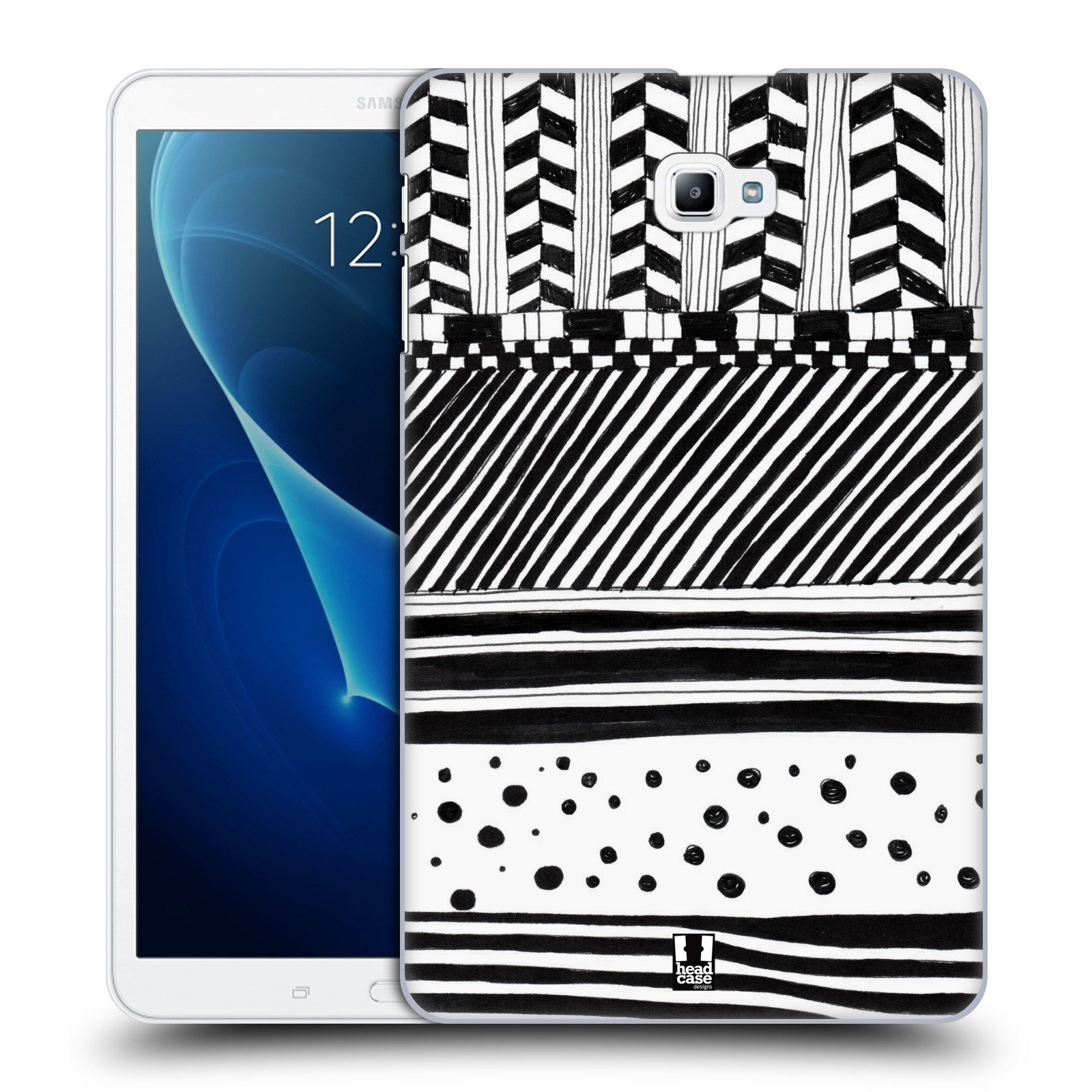 HEAD CASE DESIGNS BNW DOODLE HARD BACK CASE & WALLPAPER FOR SAMSUNG TABLETS 1 - Picture 10 of 16