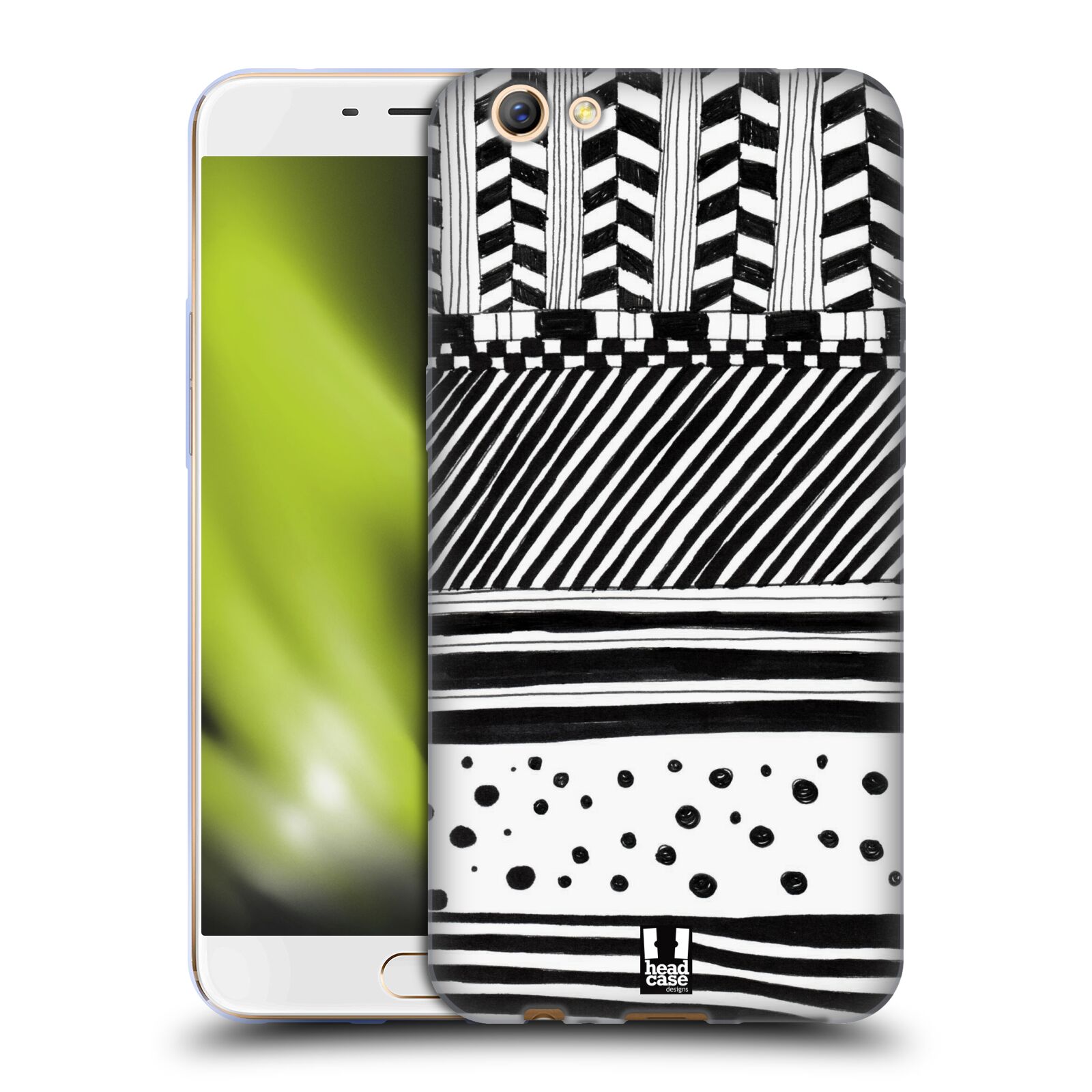 FUNDA HEAD CASE DESIGNS CON PATRONES DE DOODLE BLANCO Y NEGRO PARA TELÉFONOS OPPO - Imagen 9 de 15