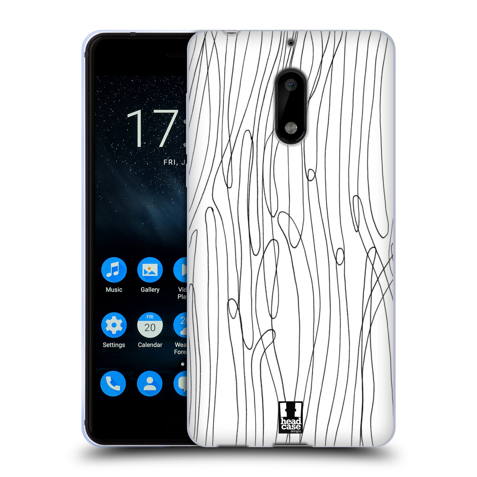 FUNDA DE GEL HEAD CASE DESIGNS CON PATRONES DE DOODLE EN BLANCO Y NEGRO PARA TELÉFONOS NOKIA 1 - Imagen 11 de 15
