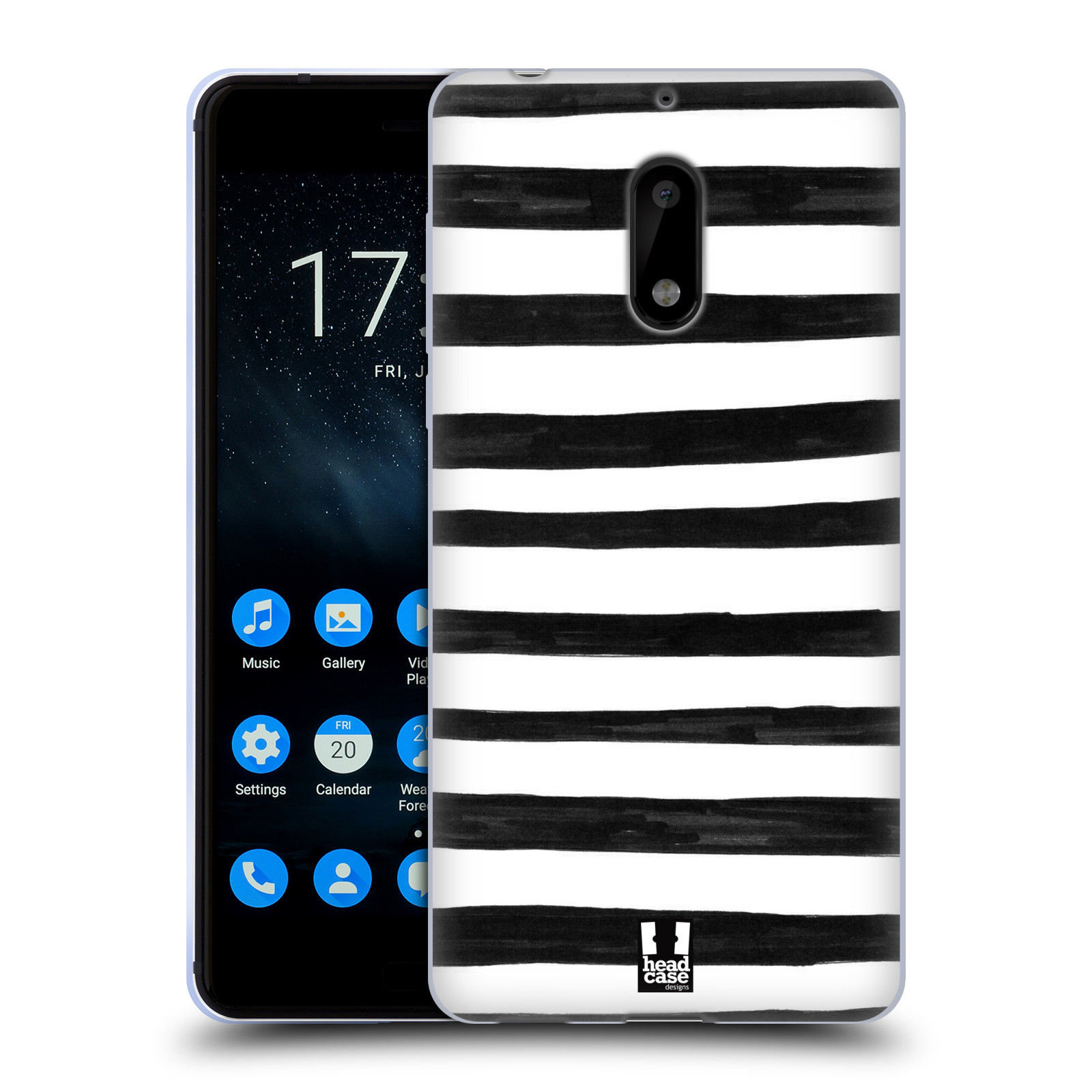 FUNDA DE GEL HEAD CASE DESIGNS CON PATRONES DE DOODLE EN BLANCO Y NEGRO PARA TELÉFONOS NOKIA 1 - Imagen 12 de 15