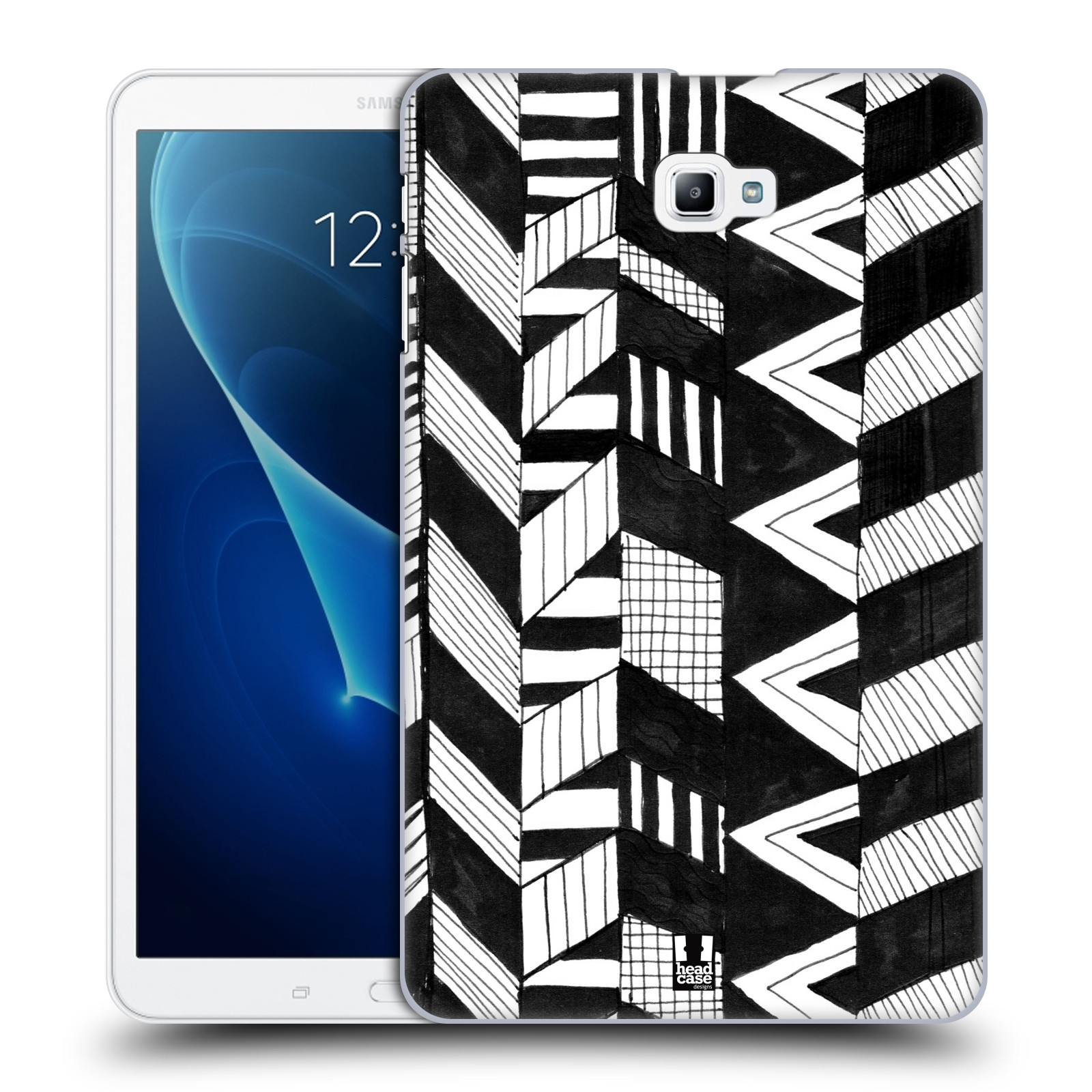 HEAD CASE DESIGNS BNW DOODLE HARD BACK CASE & WALLPAPER FOR SAMSUNG TABLETS 1 - Picture 15 of 16