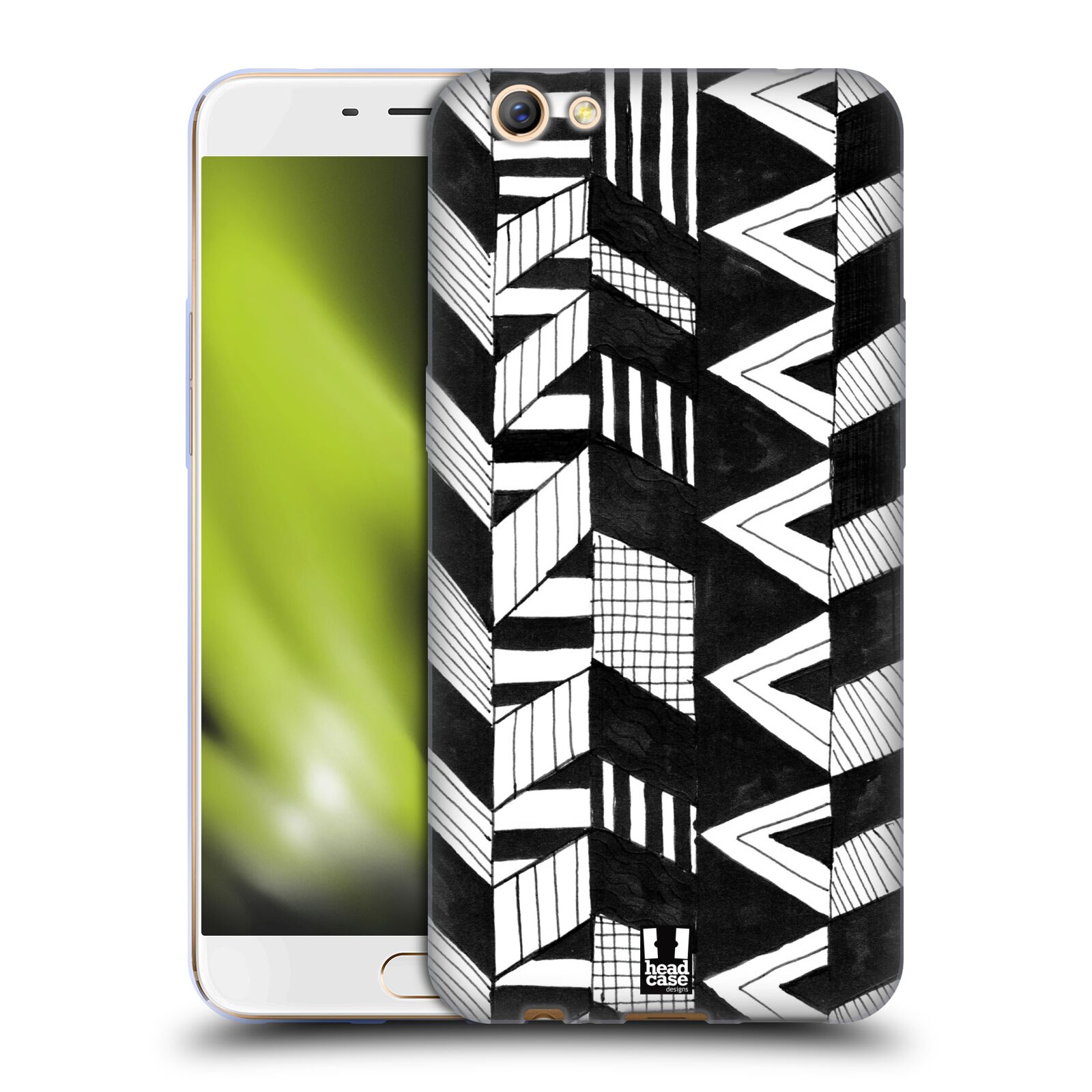 FUNDA HEAD CASE DESIGNS CON PATRONES DE DOODLE BLANCO Y NEGRO PARA TELÉFONOS OPPO - Imagen 14 de 15