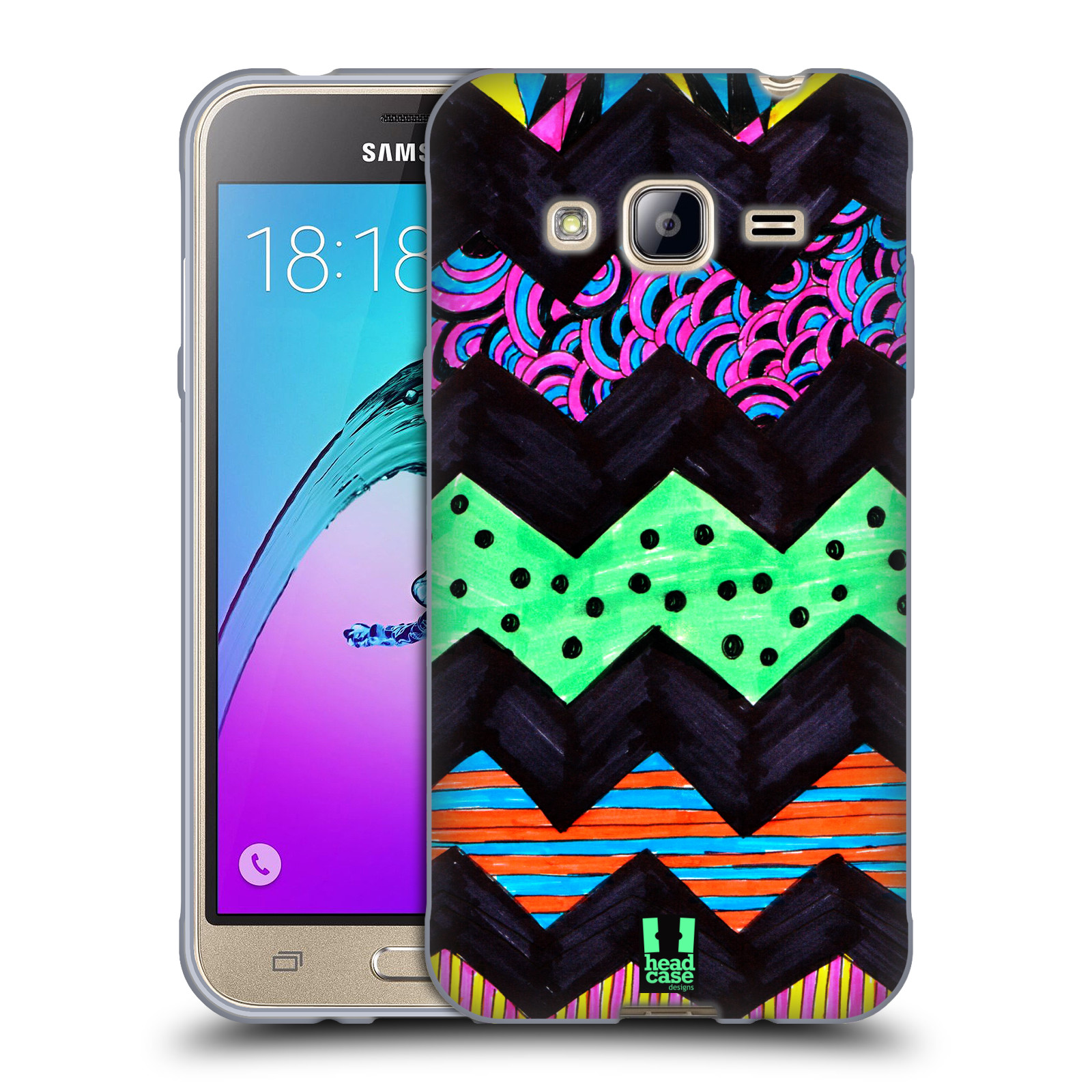 HEAD CASE DESIGNS COLOURED DOODLE PATTERNS SOFT GEL CASE FOR SAMSUNG PHONES 3