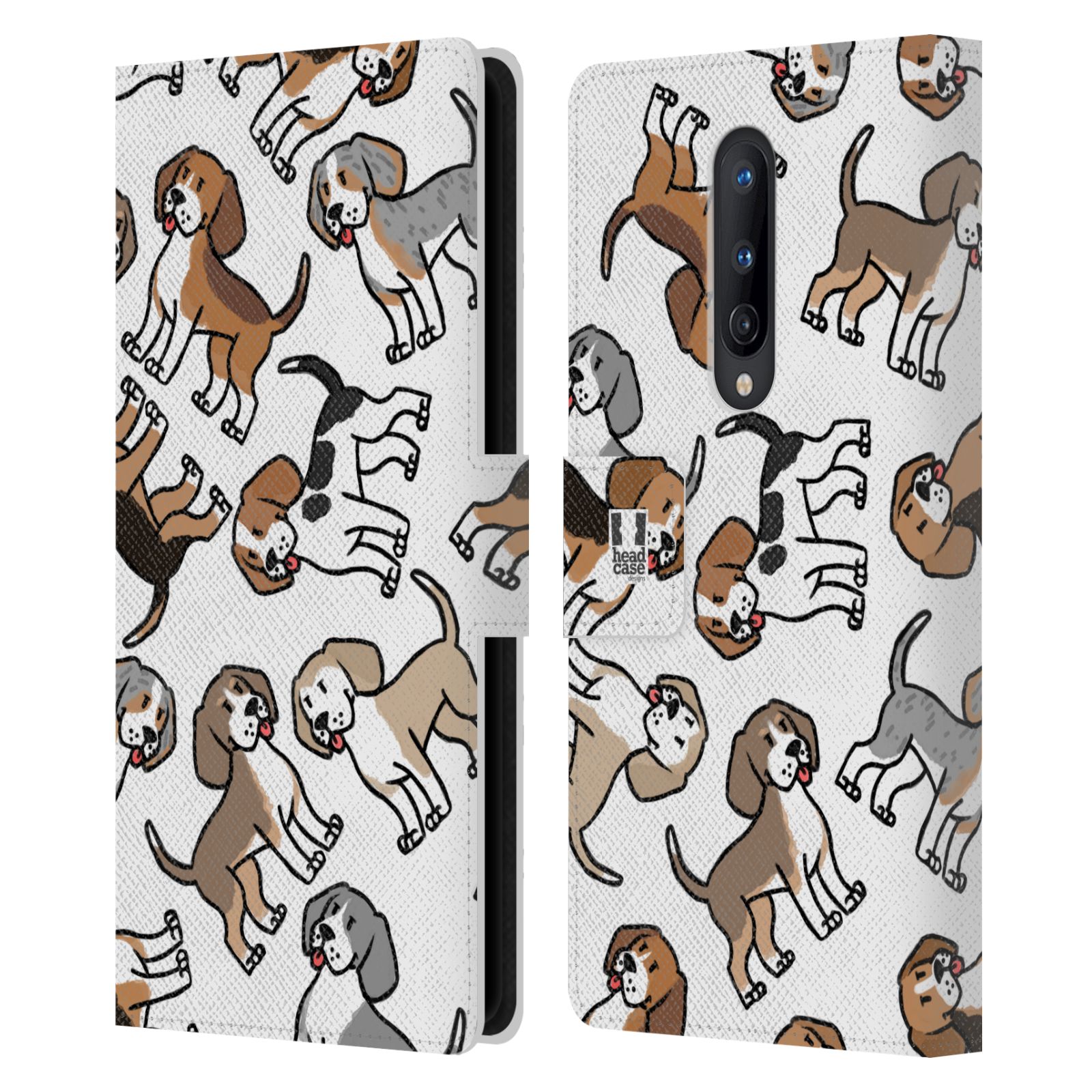 HEAD CASE DESIGNS DOG BREED PATTERNS LEATHER BOOK WALLET CASE FOR ONEPLUS PHONES - Picture 7 of 16