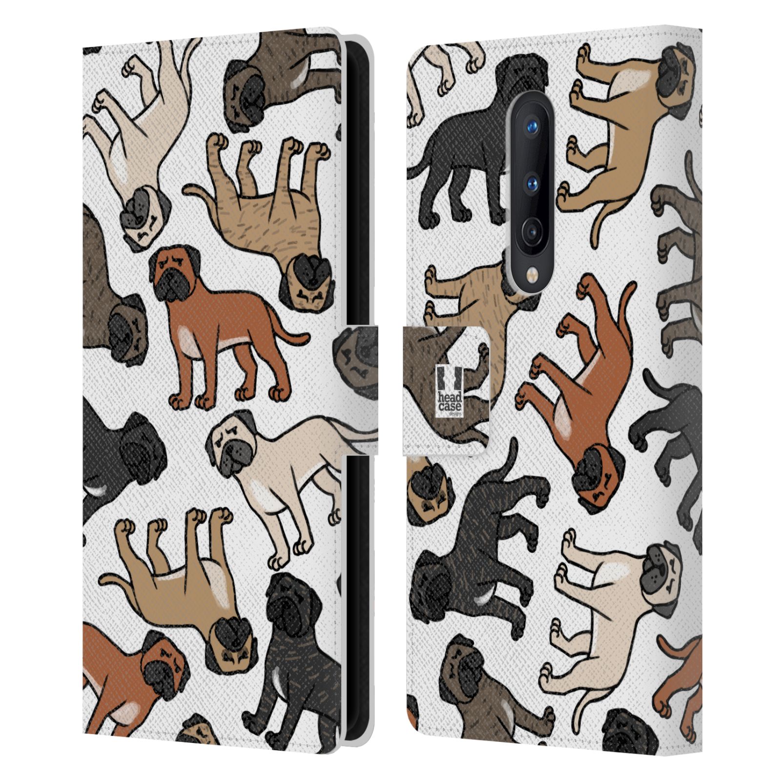 HEAD CASE DESIGNS DOG BREED PATTERNS LEATHER BOOK WALLET CASE FOR ONEPLUS PHONES - Picture 9 of 16