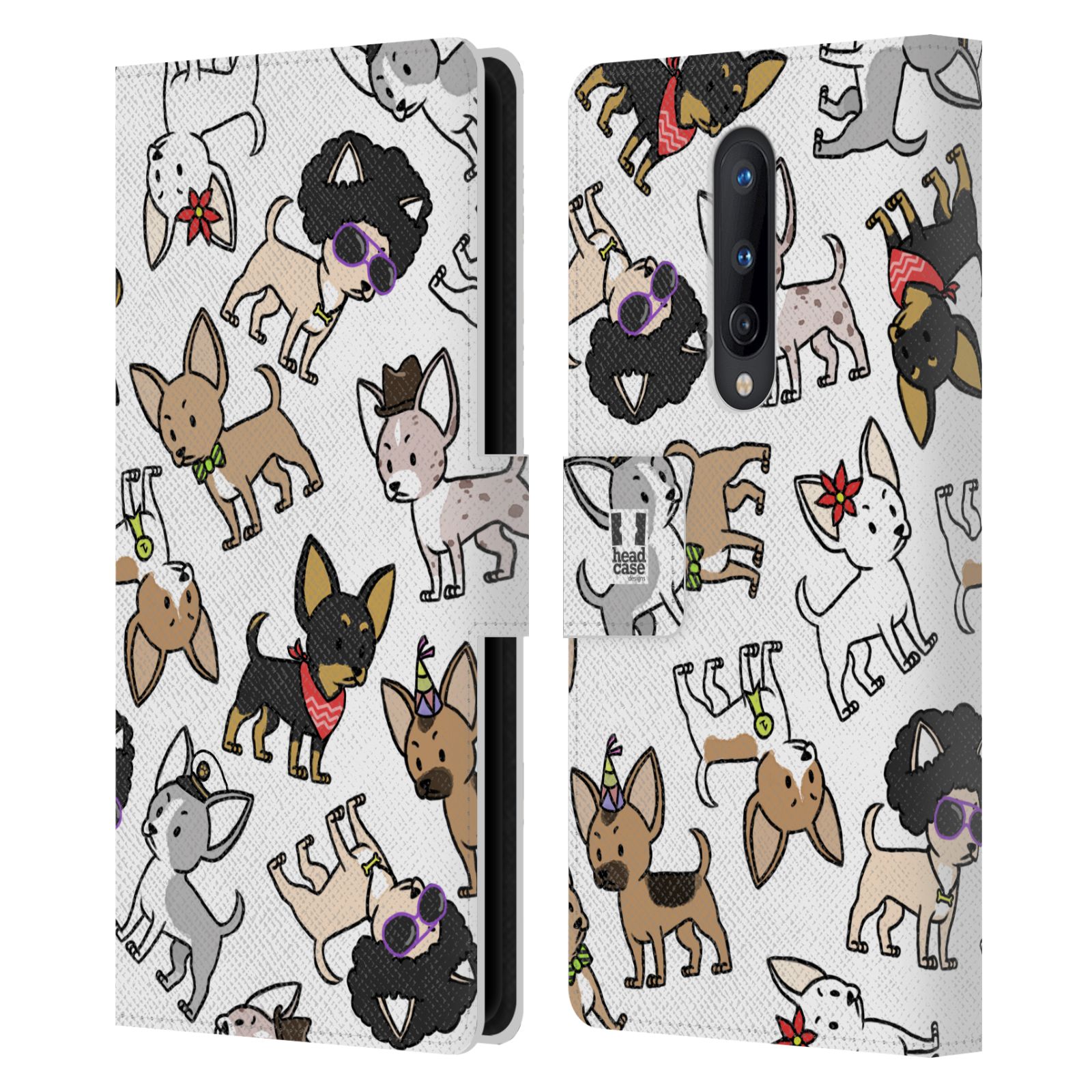 HEAD CASE DESIGNS DOG BREED PATTERNS LEATHER BOOK WALLET CASE FOR ONEPLUS PHONES - Picture 10 of 16