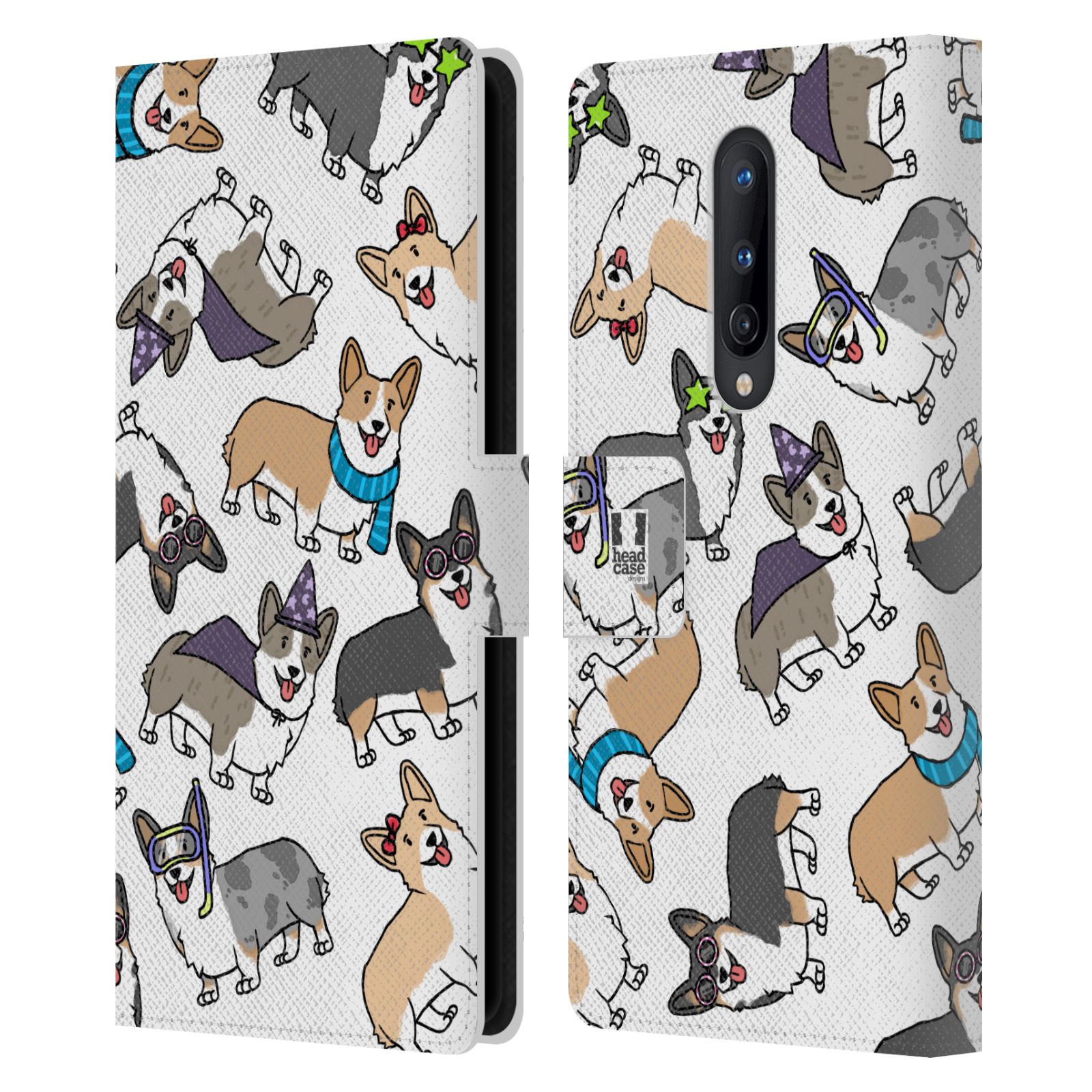 HEAD CASE DESIGNS DOG BREED PATTERNS LEATHER BOOK WALLET CASE FOR ONEPLUS PHONES - Picture 11 of 16