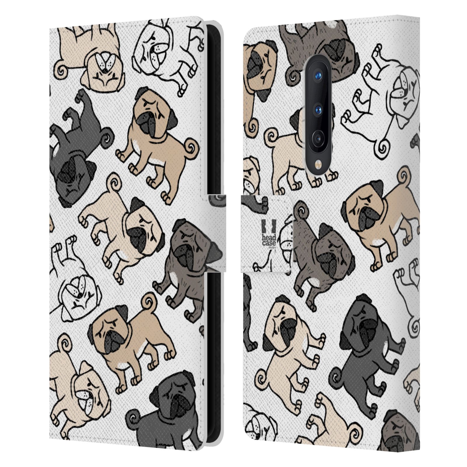 HEAD CASE DESIGNS DOG BREED PATTERNS LEATHER BOOK WALLET CASE FOR ONEPLUS PHONES - Picture 15 of 16