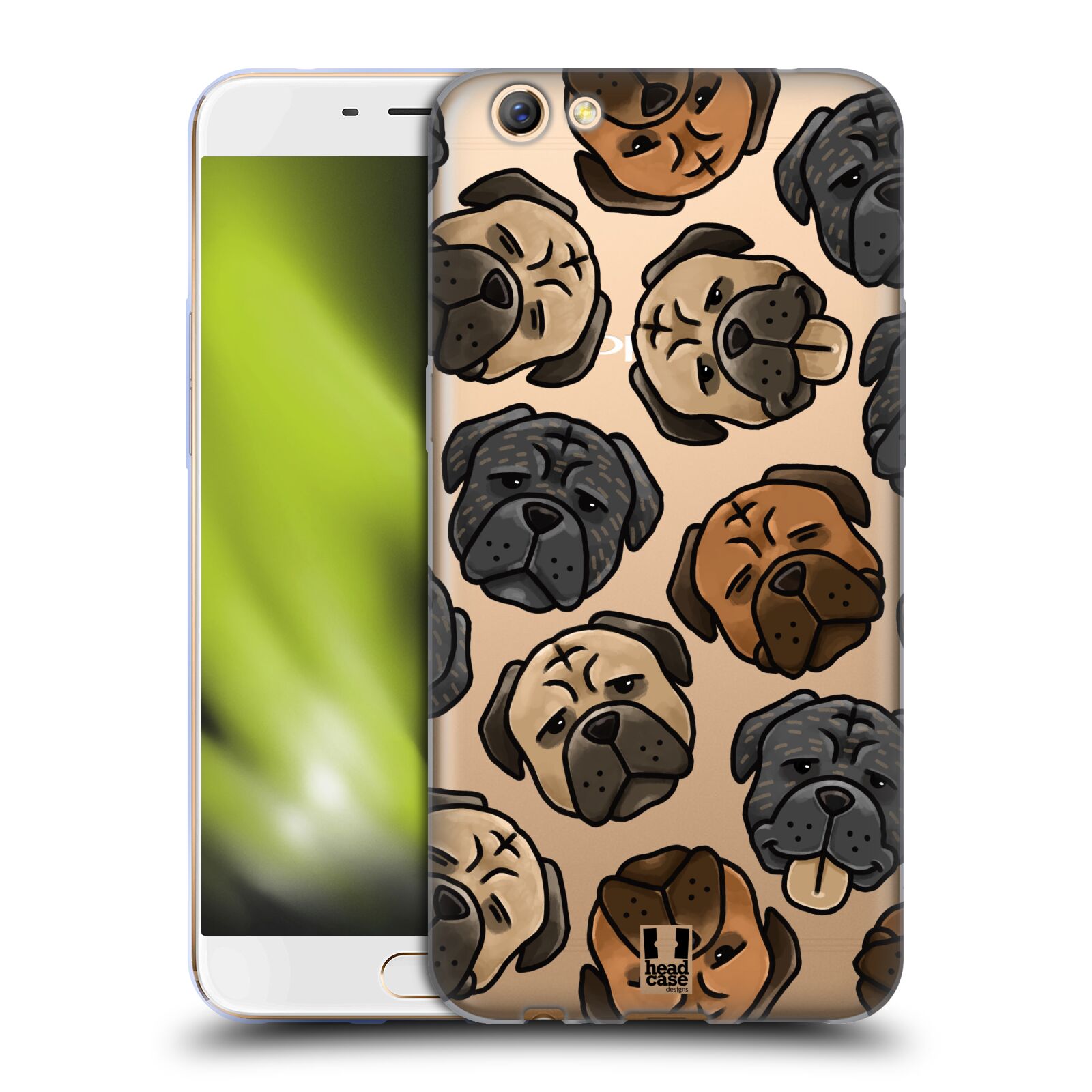 FUNDA DE GEL SUAVE HEAD CASE DESIGNS CON PATRONES DE CABEZA DE PERRO PARA TELÉFONOS OPPO - Imagen 8 de 12