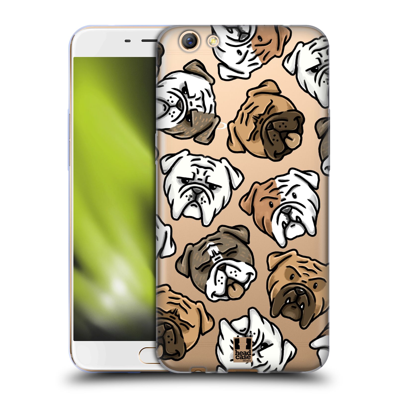 FUNDA DE GEL SUAVE HEAD CASE DESIGNS CON PATRONES DE CABEZA DE PERRO PARA TELÉFONOS OPPO - Imagen 10 de 12