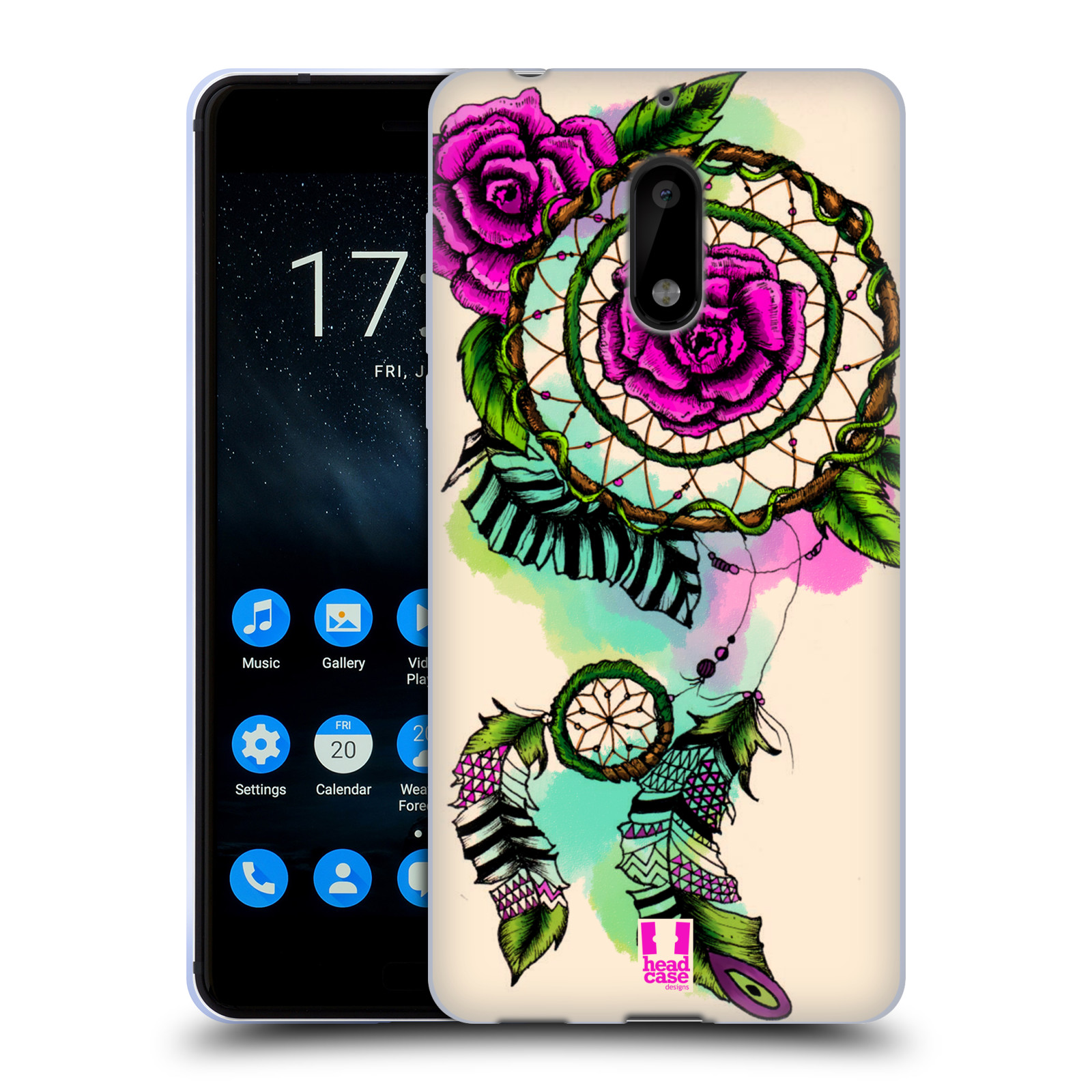 CUSTODIA HEAD CASE DESIGNS DREAMCATCHER BLOOM MORBIDA IN GEL PER NOKIA PHONES 1 - Foto 11 di 11