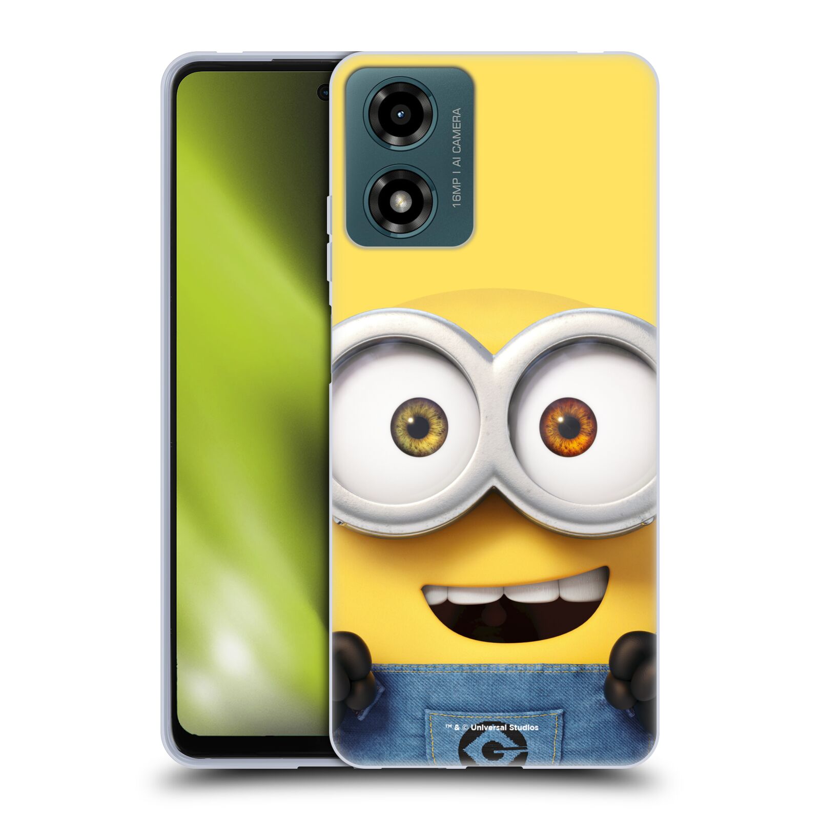 Silikonové pouzdro - Motorola Moto G04 / G24 - Head Case - Mimoň Bob z filmu Já, padouch - Despicable Me (Silikonový kryt, obal, pouzdro na mobilní telefon Motorola Moto G04 / G24 s oficiálním licencovaným motivem Mimoň Bob z filmu Já, padouch - Despicabl