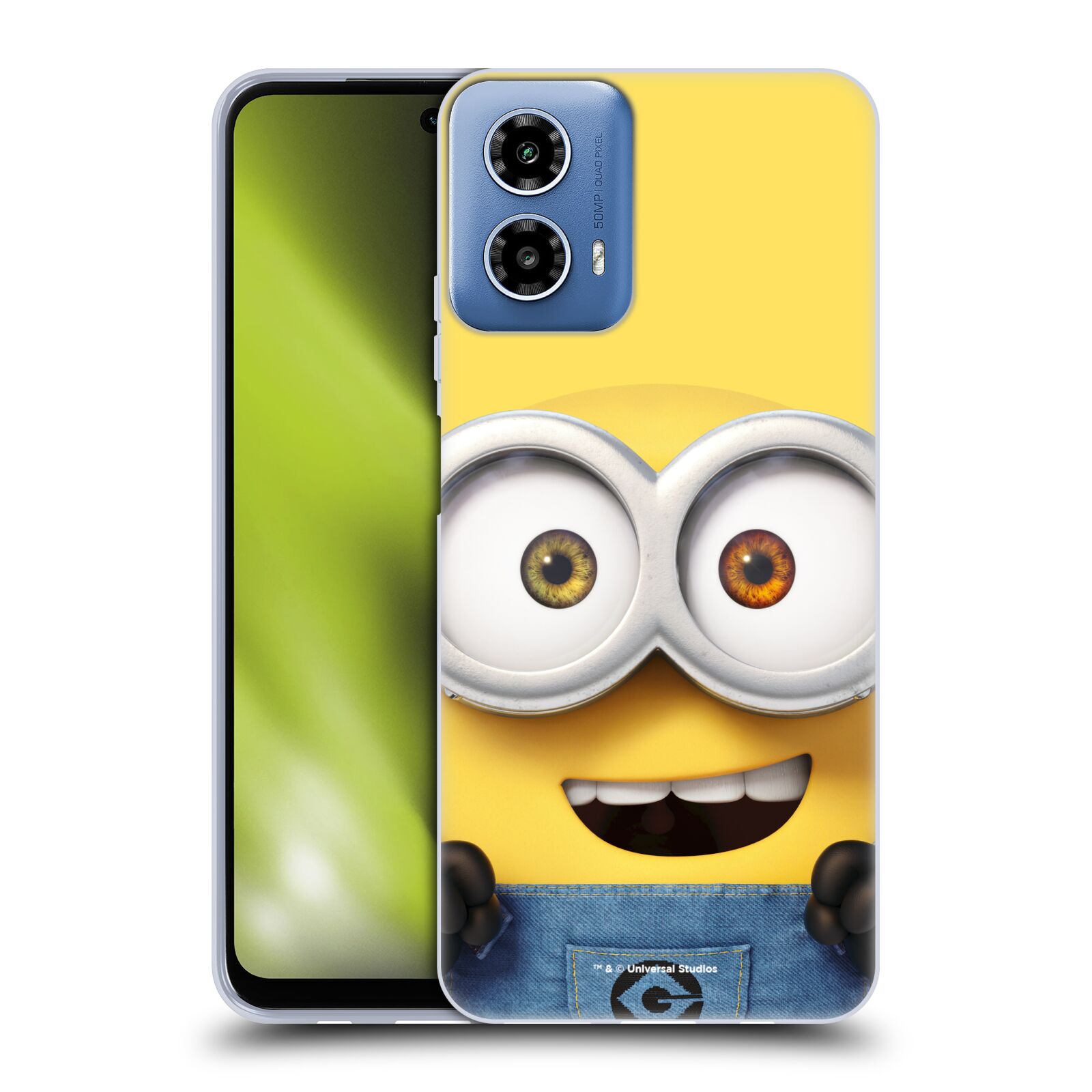 Silikonové pouzdro - Motorola Moto G34 5G - Head Case - Mimoň Bob z filmu Já, padouch - Despicable Me (Silikonový kryt, obal, pouzdro na mobilní telefon Motorola Moto G34 5G s oficiálním licencovaným motivem Mimoň Bob z filmu Já, padouch - Despicable Me)