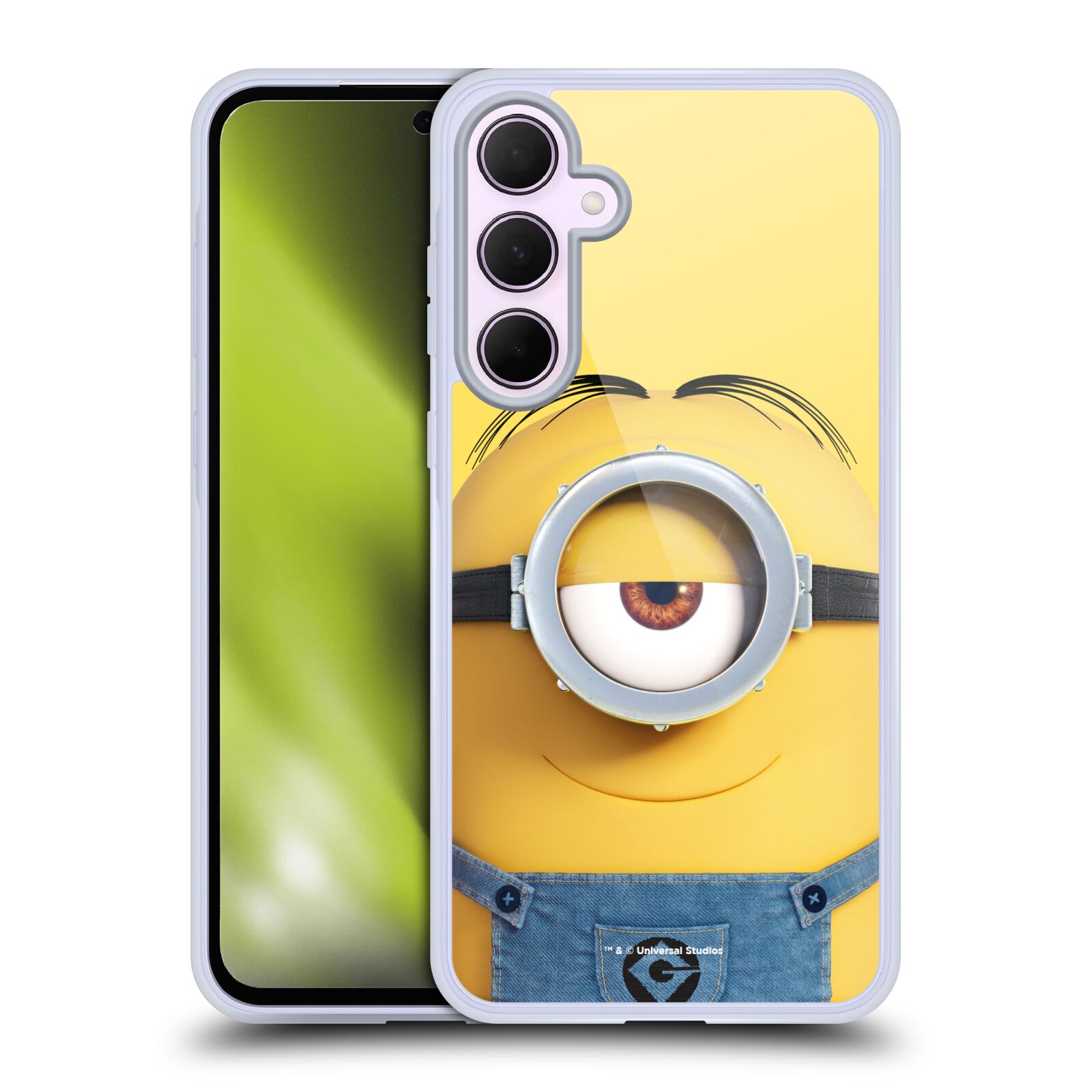 Silikonové lesklé pouzdro - Samsung Galaxy A35 5G - Head Case - Mimoň Stuart z filmu Já, padouch - Despicable Me (Lesklý silikonový kryt, obal, pouzdro na mobilní telefon Samsung Galaxy A35 5G s oficiálním licencovaným motivem Mimoň Stuart z filmu Já,)