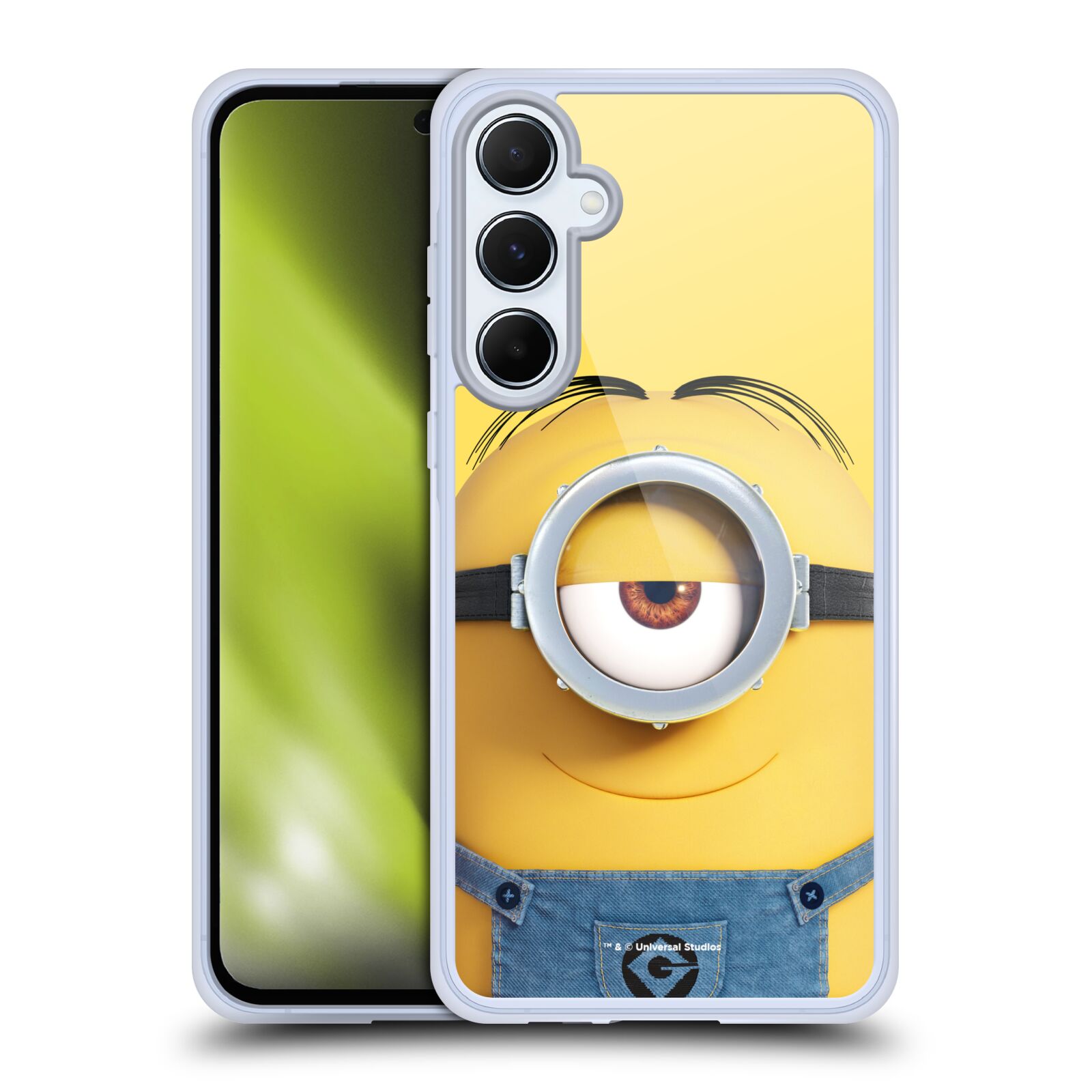 Silikonové lesklé pouzdro - Samsung Galaxy A55 5G - Head Case - Mimoň Stuart z filmu Já, padouch - Despicable Me (Lesklý silikonový kryt, obal, pouzdro na mobilní telefon Samsung Galaxy A55 5G s oficiálním licencovaným motivem Mimoň Stuart z filmu Já,)