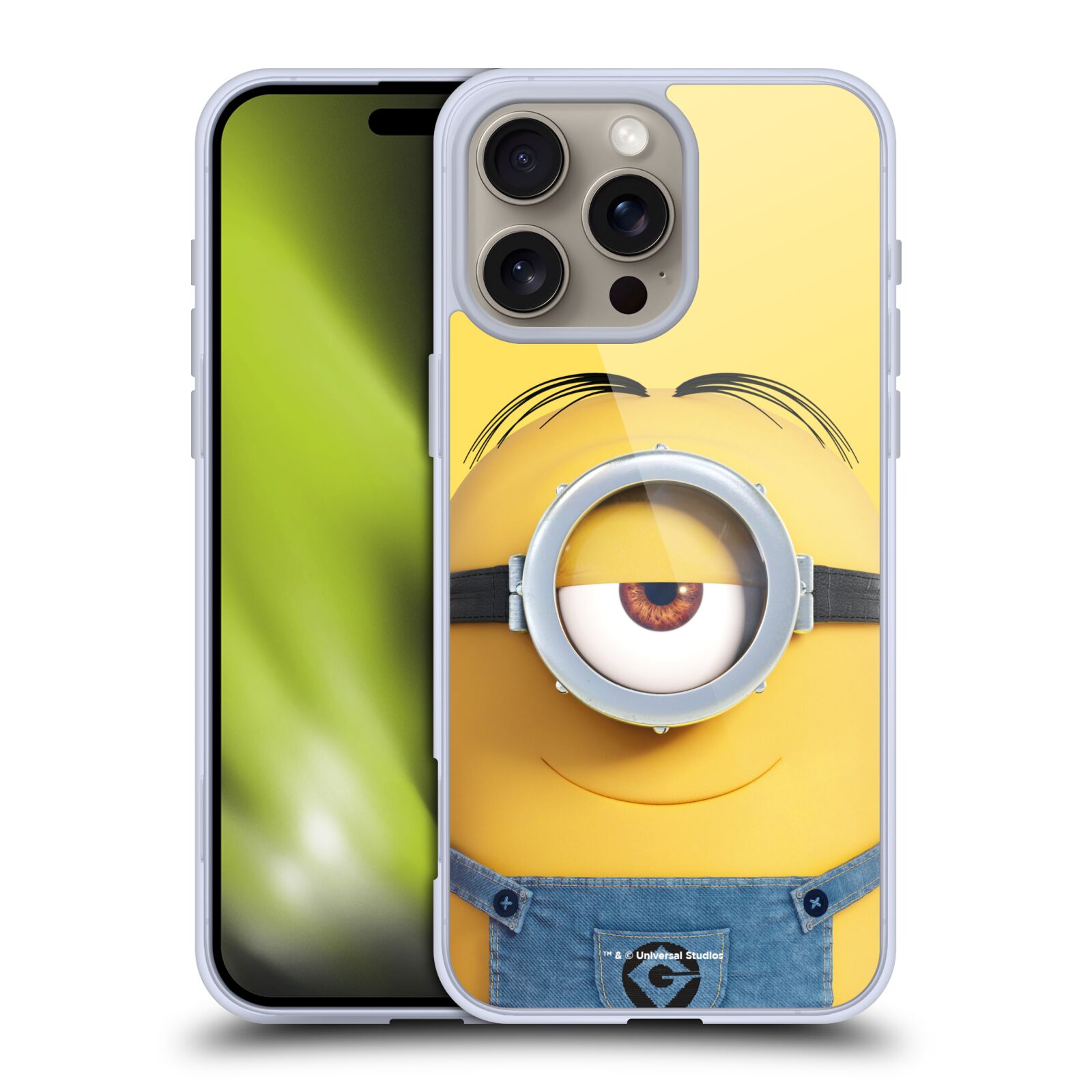 Silikonové lesklé pouzdro Apple iPhone 16 Pro Max - Head Case - Mimoň Stuart z filmu Já, padouch - Despicable Me (Lesklý silikonový kryt, obal, pouzdro na mobilní telefon Apple iPhone 16 Pro Max s oficiálním licencovaným motivem Mimoň Stuart z filmu Já,)