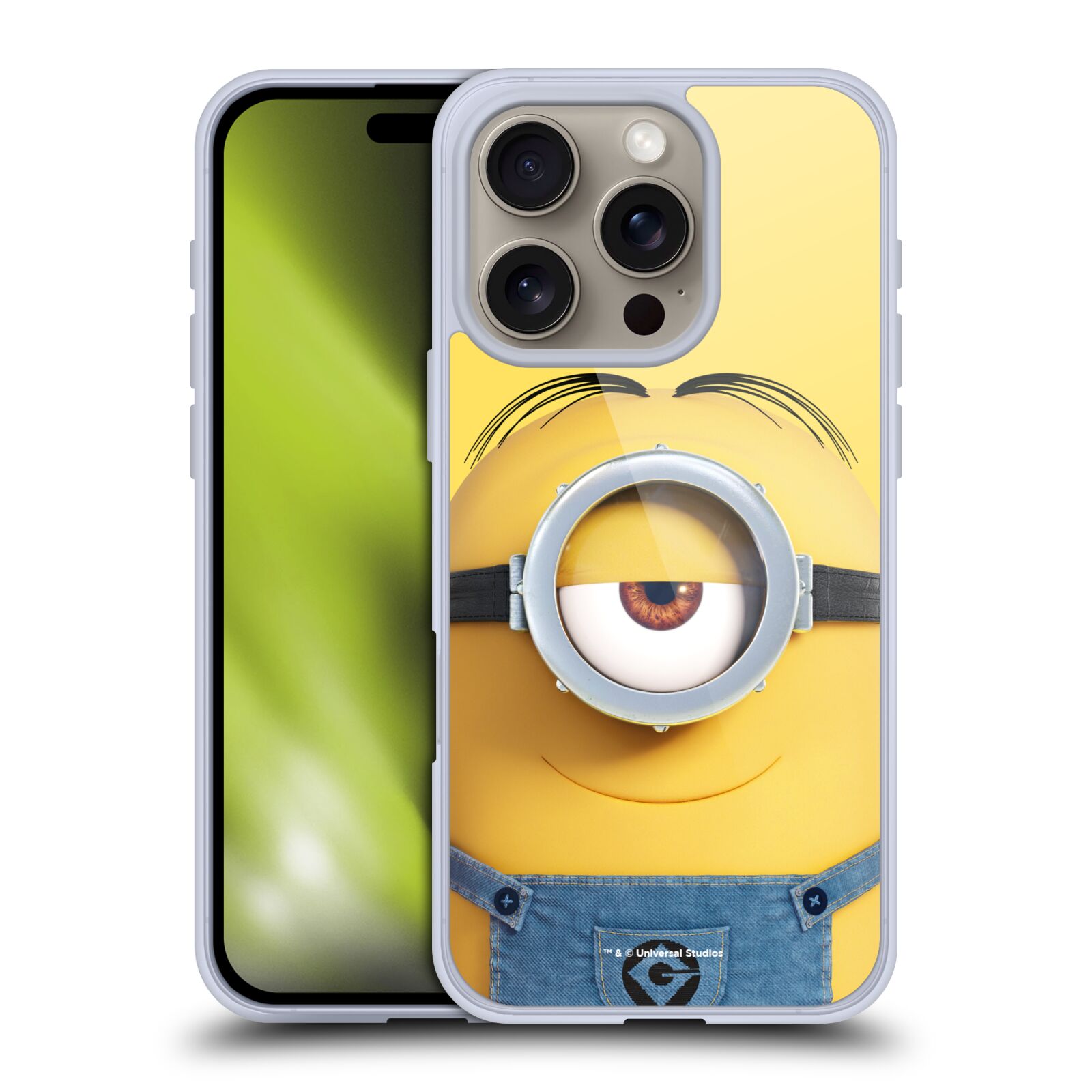 Silikonové lesklé pouzdro Apple iPhone 16 Pro - Head Case - Mimoň Stuart z filmu Já, padouch - Despicable Me (Lesklý silikonový kryt, obal, pouzdro na mobilní telefon Apple iPhone 16 Pro s oficiálním licencovaným motivem Mimoň Stuart z filmu Já, padouch -