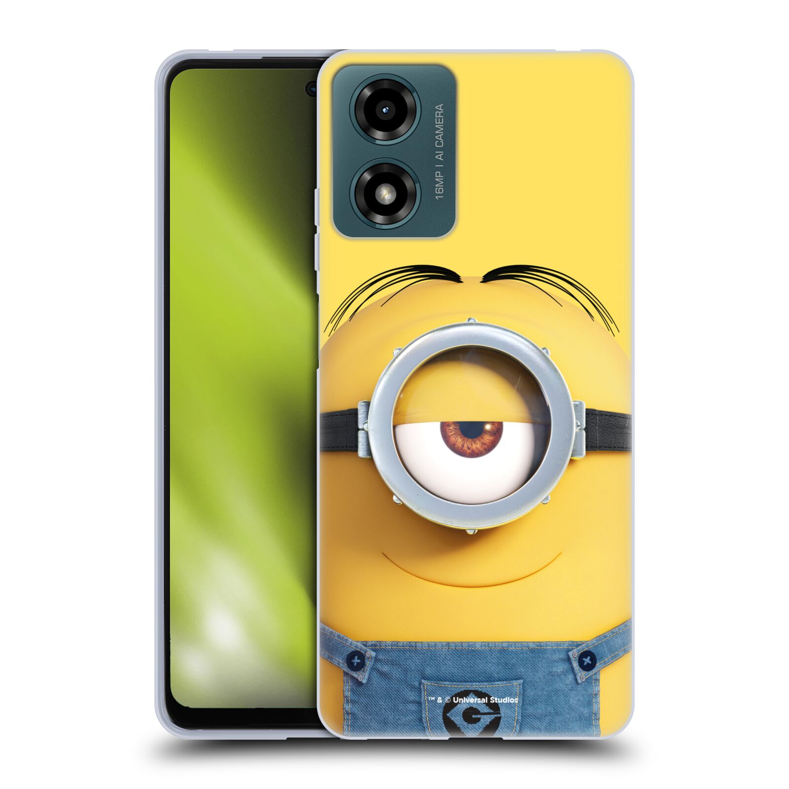 Silikonové pouzdro - Motorola Moto G04 / G24 - Head Case - Mimoň Stuart z filmu Já, padouch - Despicable Me (Silikonový kryt, obal, pouzdro na mobilní telefon Motorola Moto G04 / G24 s oficiálním licencovaným motivem Mimoň Stuart z filmu Já, padouch -)