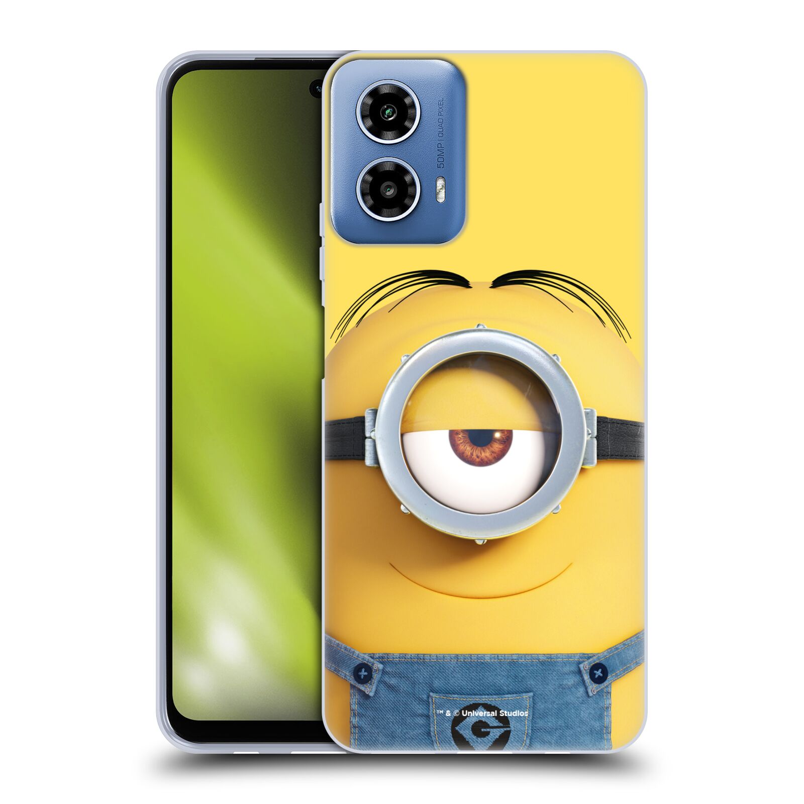 Silikonové pouzdro - Motorola Moto G34 5G - Head Case - Mimoň Stuart z filmu Já, padouch - Despicable Me (Silikonový kryt, obal, pouzdro na mobilní telefon Motorola Moto G34 5G s oficiálním licencovaným motivem Mimoň Stuart z filmu Já, padouch - Despicabl