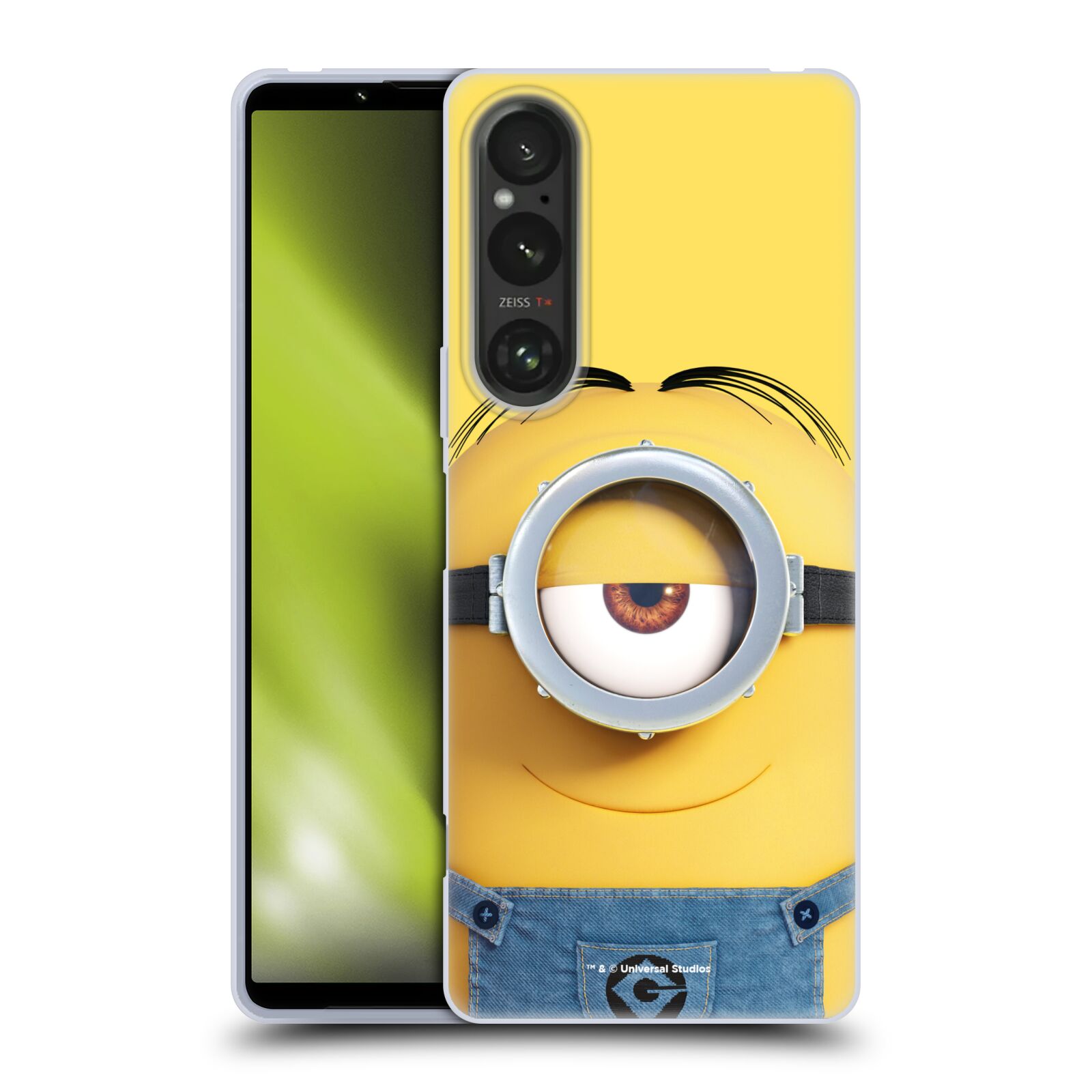 Silikonové pouzdro - Sony Xperia 1 V - Head Case - Mimoň Stuart z filmu Já, padouch - Despicable Me (Silikonový kryt, obal, pouzdro na mobilní telefon Sony Xperia 1 V s oficiálním licencovaným motivem Mimoň Stuart z filmu Já, padouch - Despicable Me)