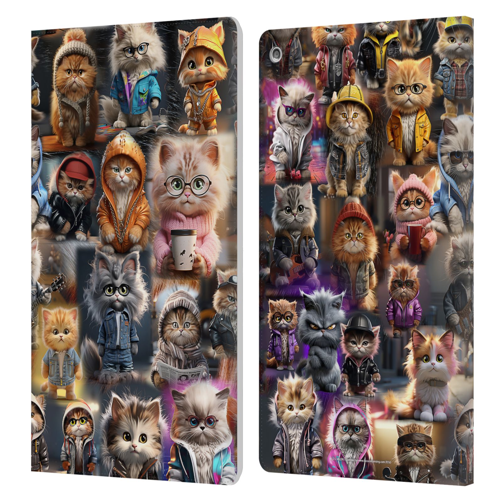 OFFICIAL D.S. VALORI KITTY AND PUPPY LEATHER BOOK CASE FOR AMAZON FIRE - Bild 15 von 20