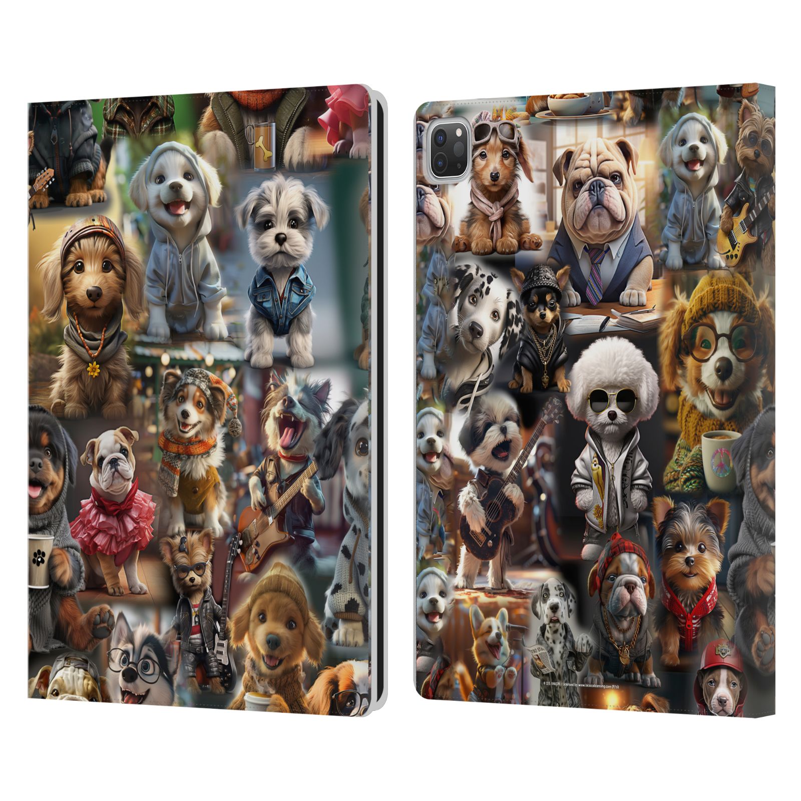 OFFICIAL D.S. VALORI KITTY AND PUPPY LEATHER BOOK CASE FOR APPLE iPAD - Photo 18/20