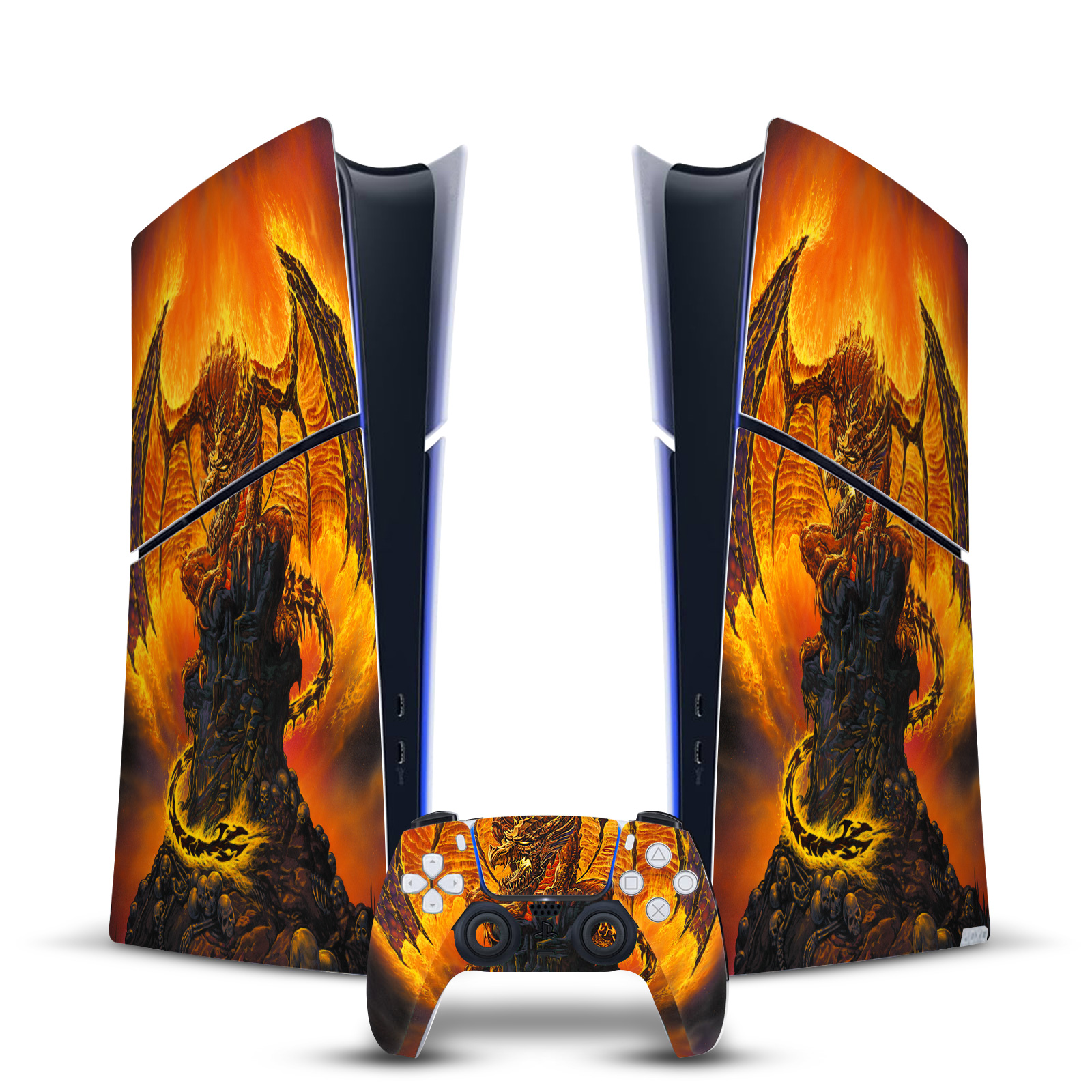 ED BEARD JR DRAGONS VINYL SKIN DECAL FOR PS5 SLIM DIGITAL CONSOLE & CONTROLLER