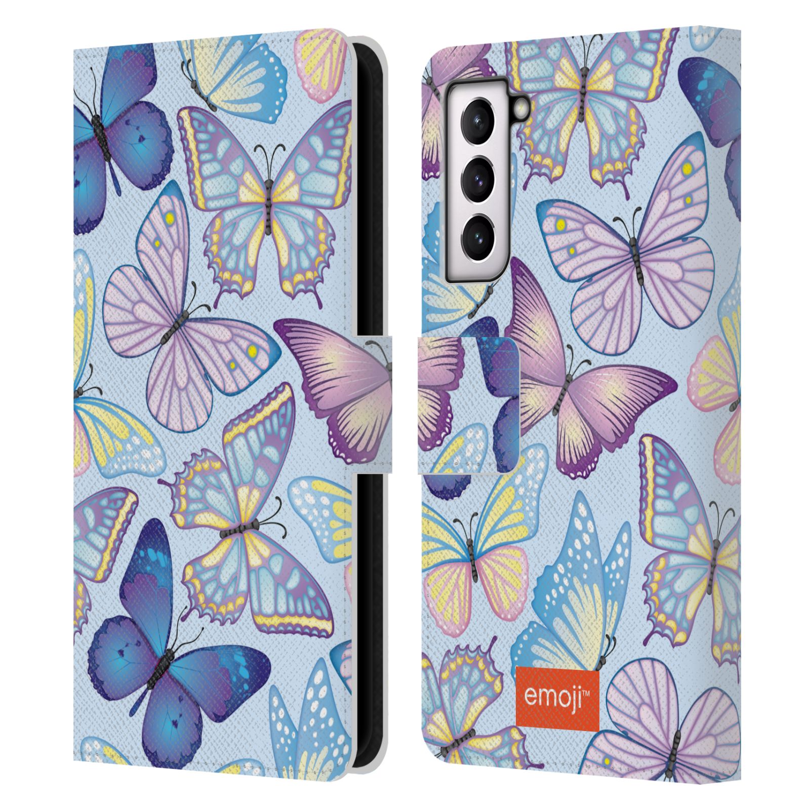 OFFICIAL emoji® BUTTERFLIES LEATHER BOOK WALLET CASE FOR SAMSUNG PHONES 4 - Picture 7 of 9