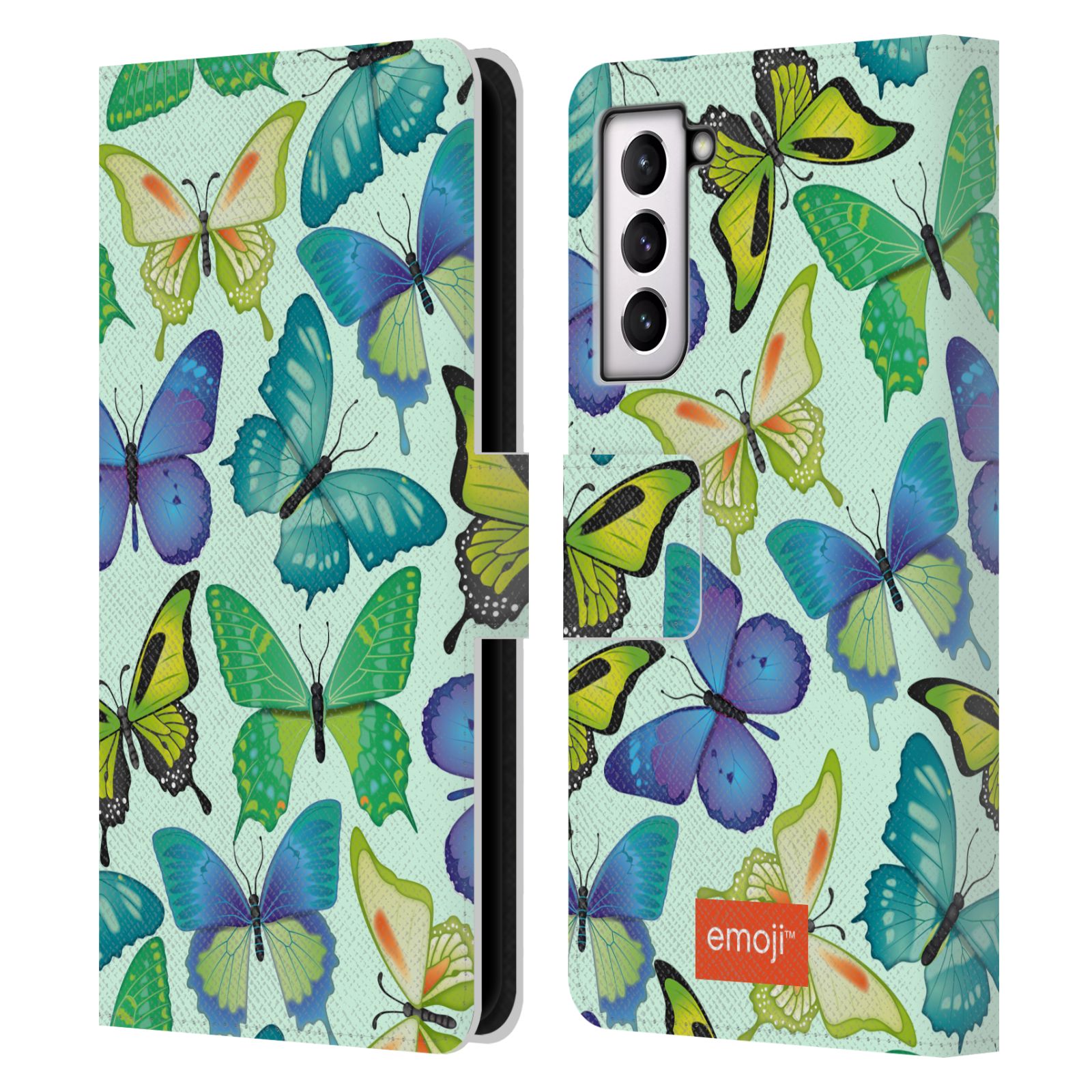 OFFICIAL emoji® BUTTERFLIES LEATHER BOOK WALLET CASE FOR SAMSUNG PHONES 4 - Picture 8 of 9