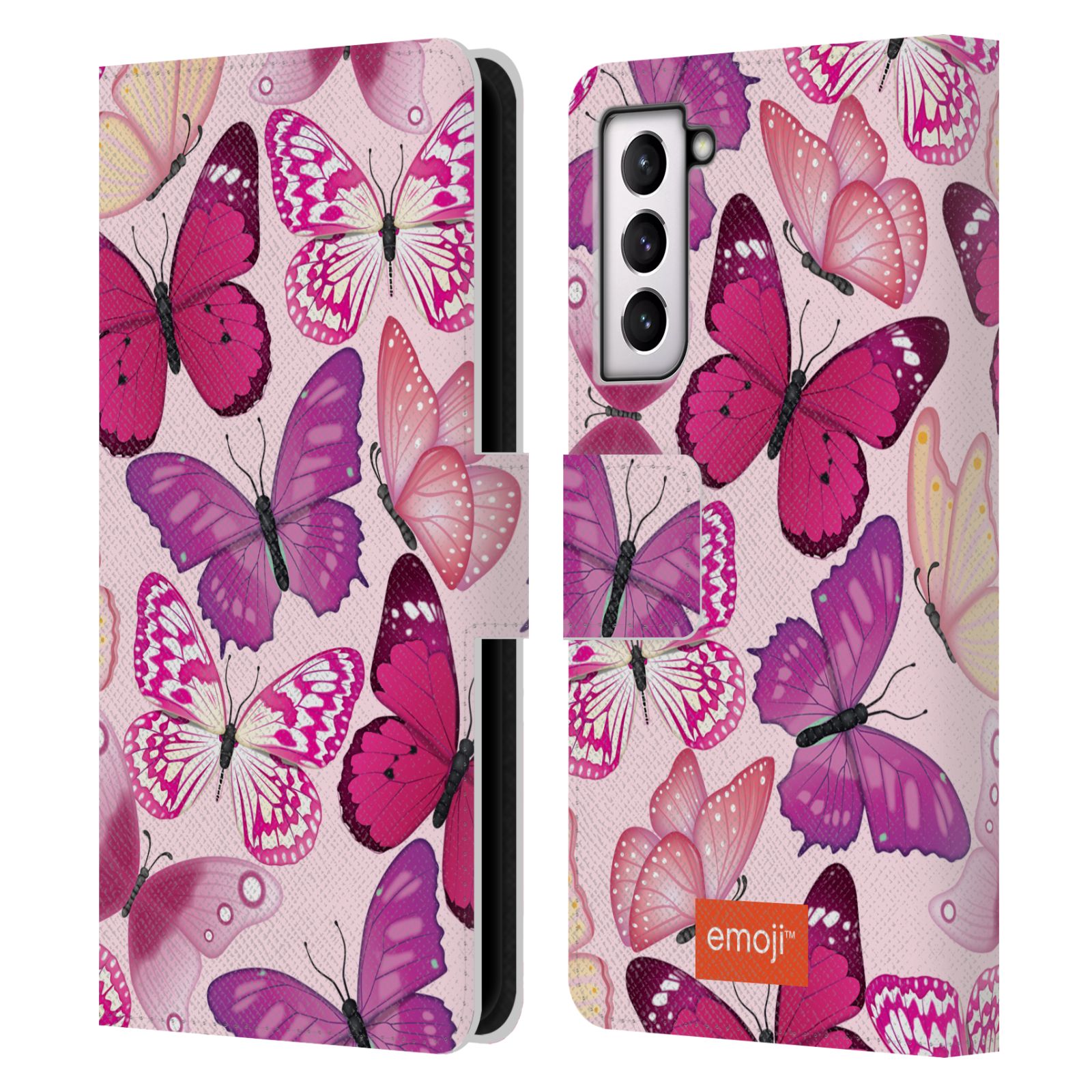 OFFICIAL emoji® BUTTERFLIES LEATHER BOOK WALLET CASE FOR SAMSUNG PHONES 4 - Picture 9 of 9
