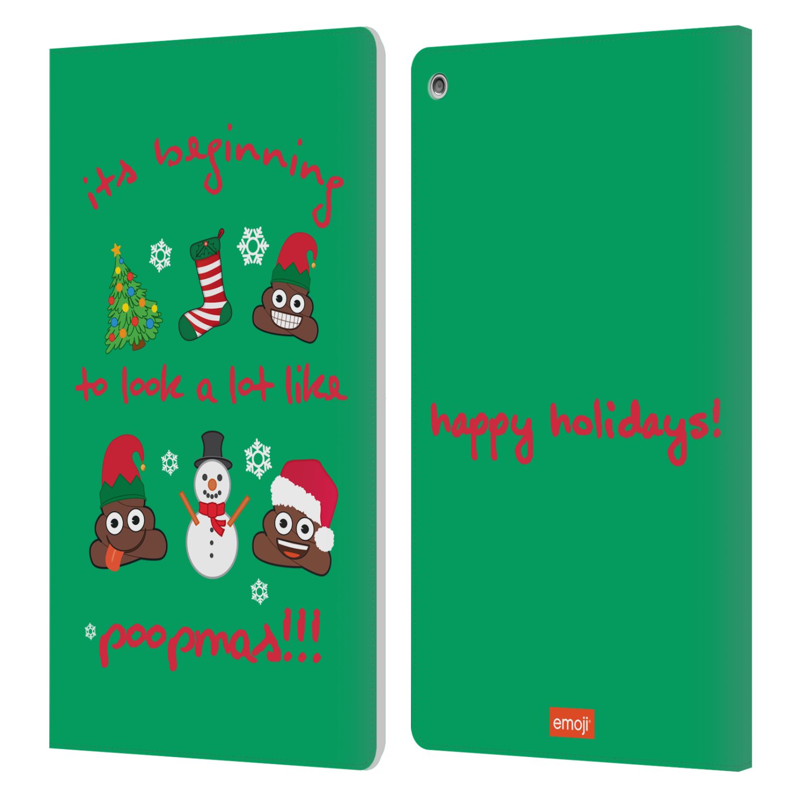 OFFICIAL emoji® CHRISTMAS LEATHER BOOK WALLET CASE COVER FOR AMAZON FIRE - Picture 7 of 11