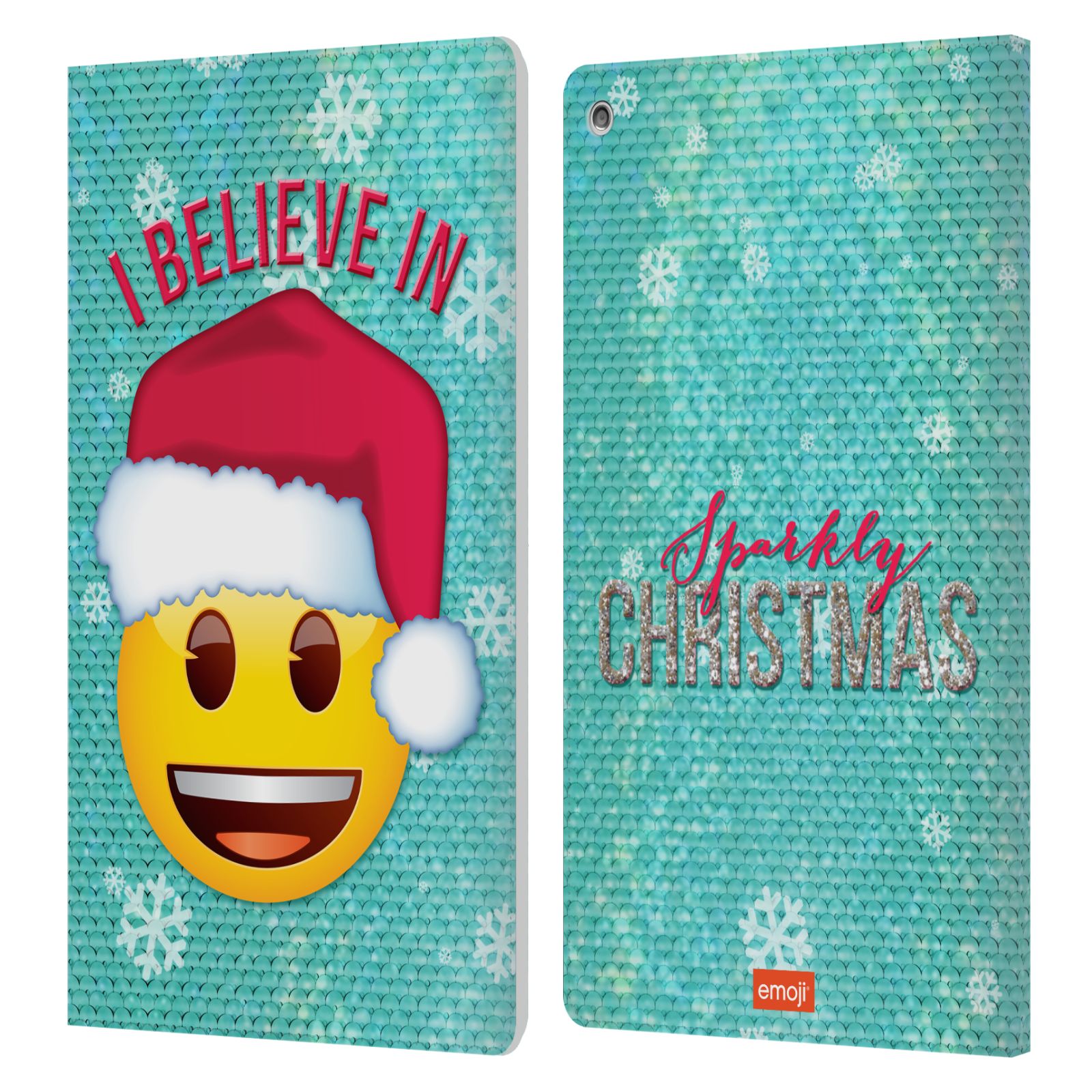 OFFICIAL emoji® CHRISTMAS LEATHER BOOK WALLET CASE COVER FOR AMAZON FIRE - Picture 10 of 11