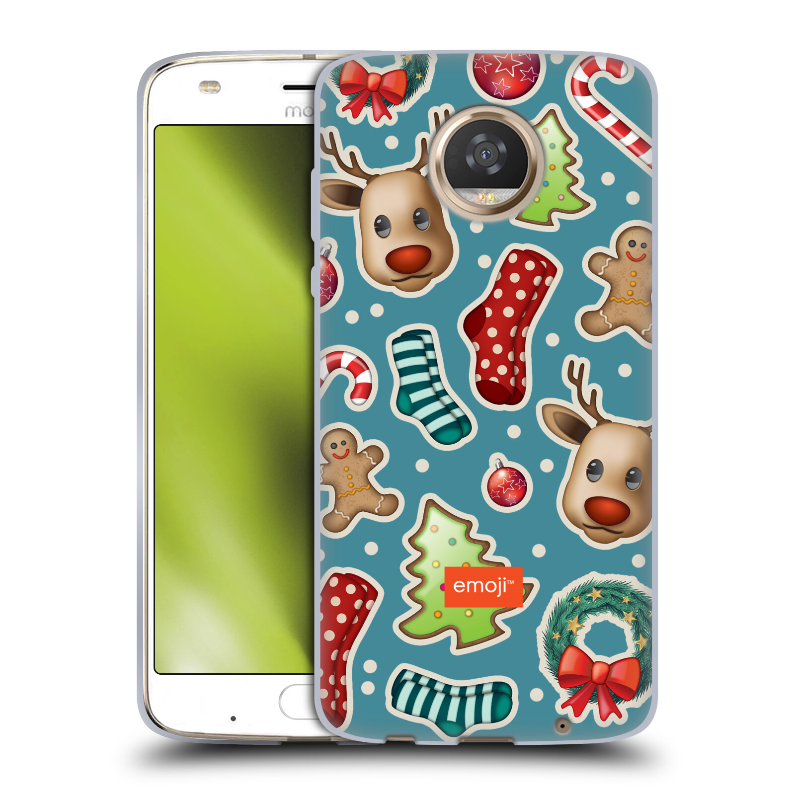 OFFICIAL emoji® CHRISTMAS PATTERNS GEL CASE FOR MOTOROLA PHONES - Picture 9 of 17