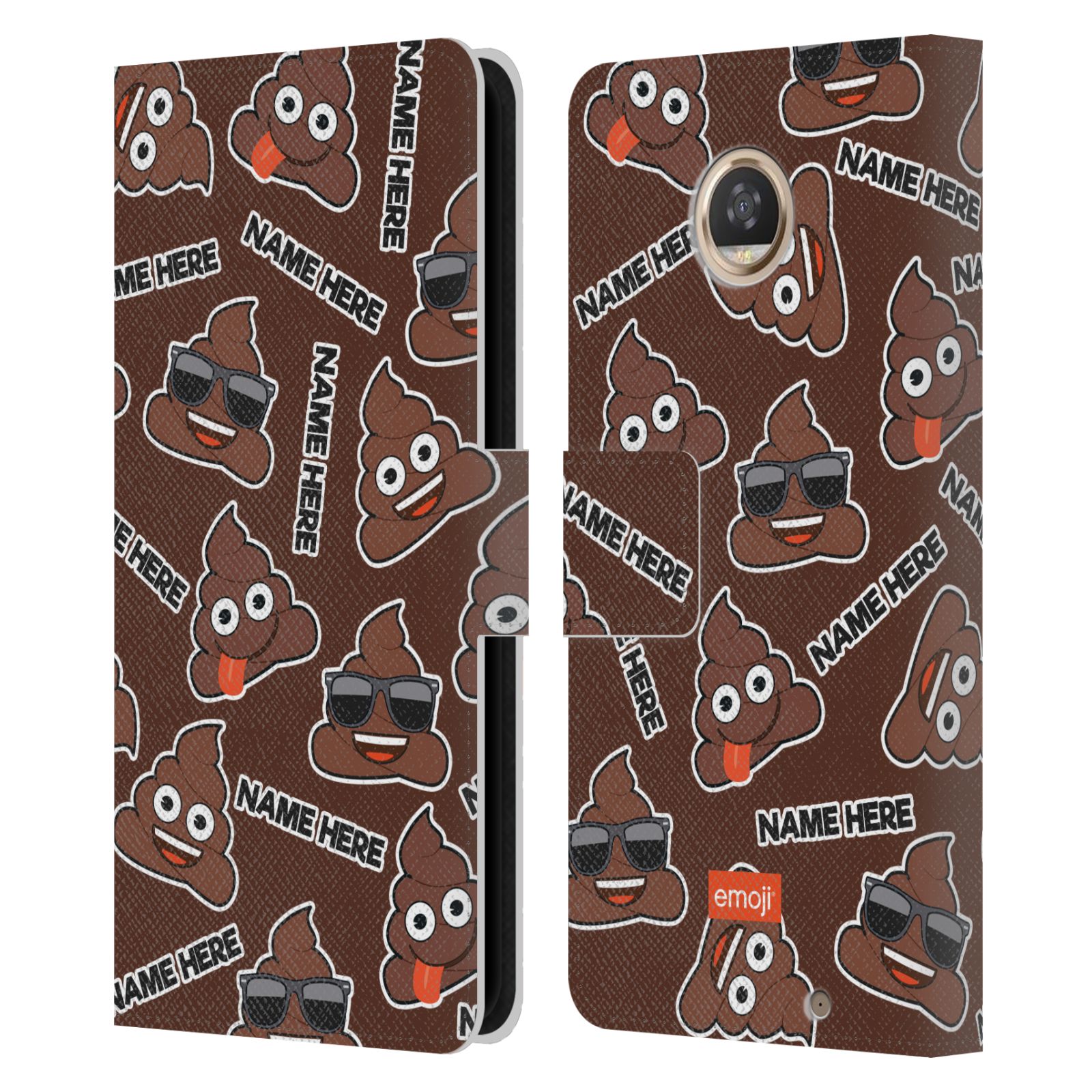 CUSTOM PERSONALIZED EMOJI® PATTERNS LEATHER BOOK WALLET CASE FOR MOTOROLA PHONES - Picture 12 of 16