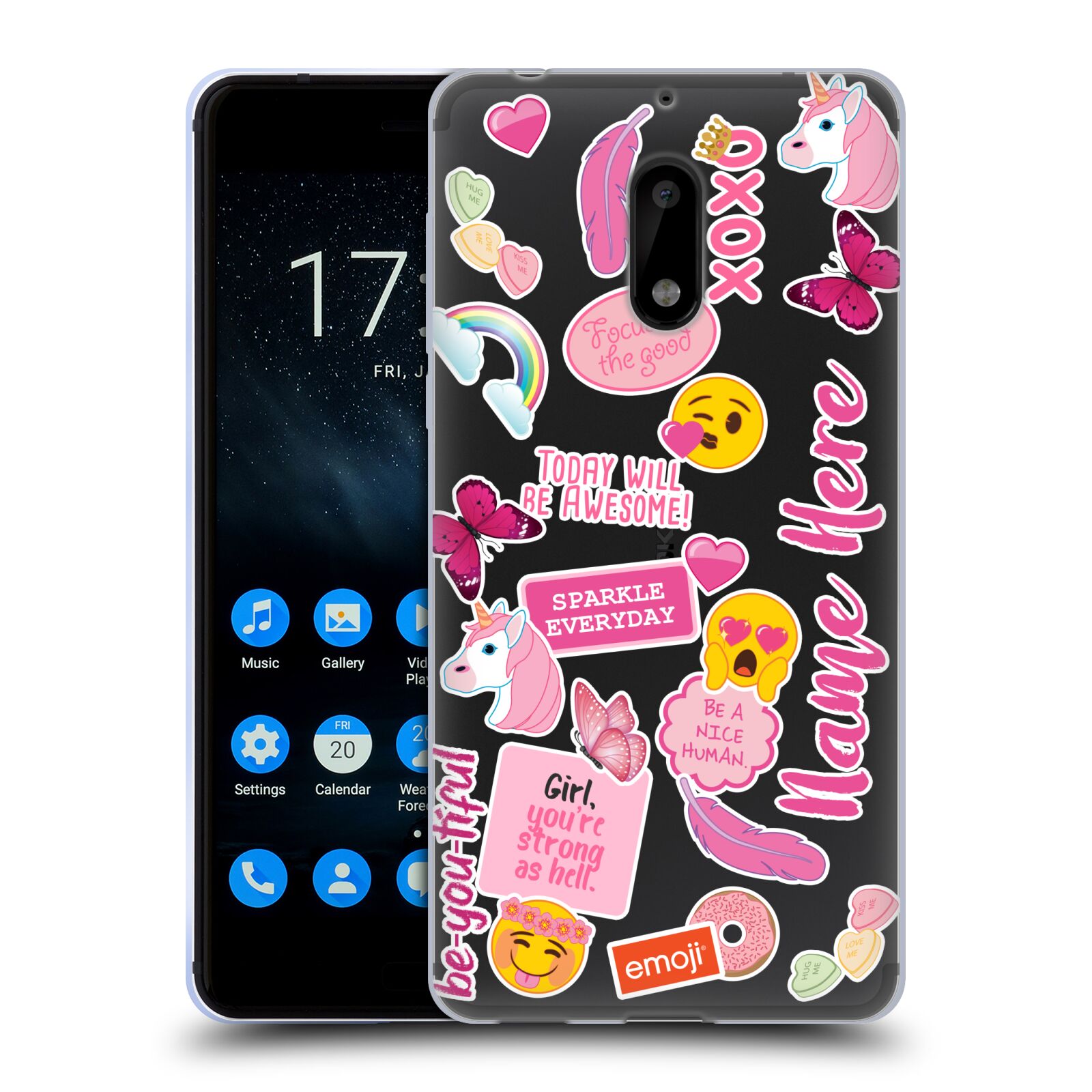 CUSTOM CUSTOMIZED PERSONALIZED EMOJI® PATTERNS SOFT GEL CASE FOR NOKIA PHONES 1