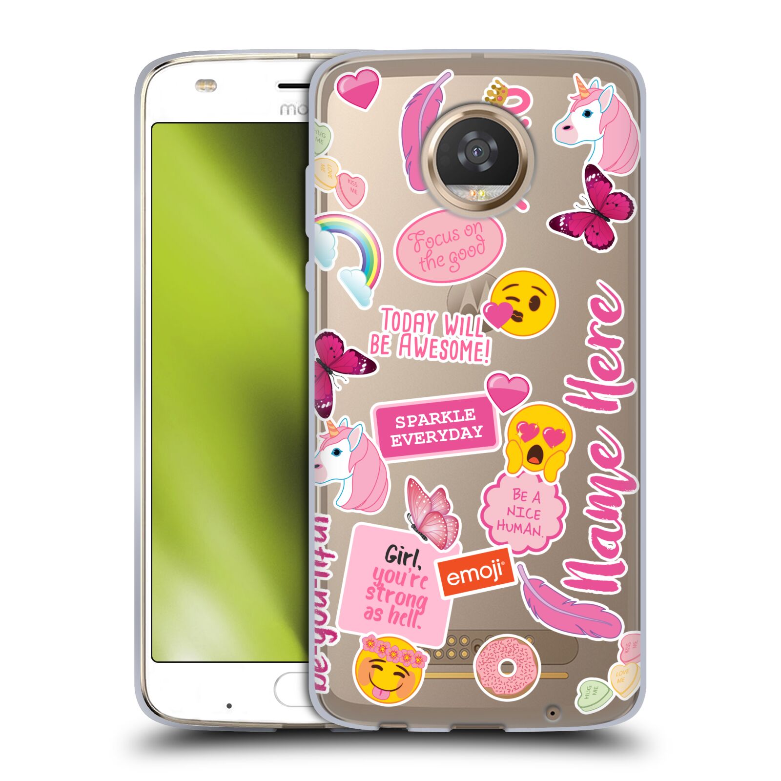 CUSTOM CUSTOMIZED PERSONALIZED EMOJI® PATTERNS SOFT GEL CASE FOR MOTOROLA PHONES