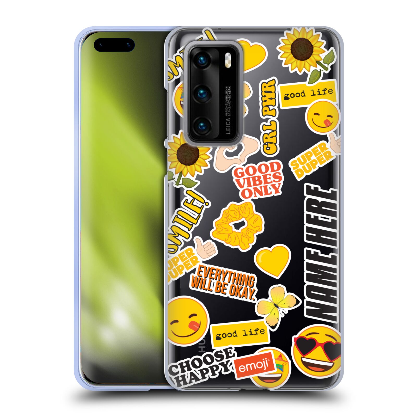 CUSTOM CUSTOMIZED PERSONALIZED EMOJI® PATTERNS SOFT GEL CASE FOR HUAWEI PHONES 4