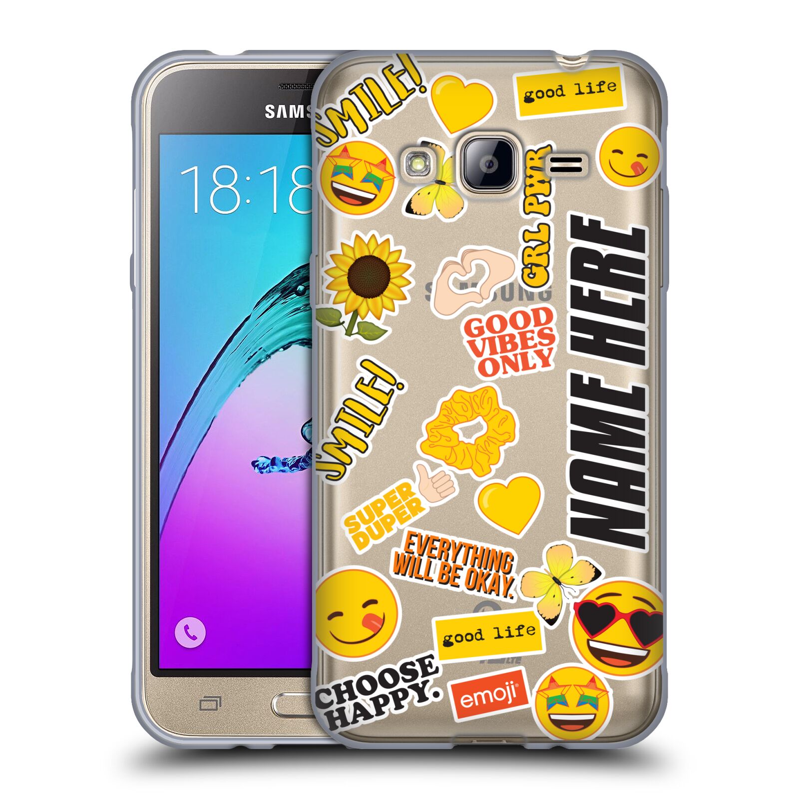 CUSTOM CUSTOMIZED PERSONALIZED EMOJI® PATTERNS GEL CASE FOR SAMSUNG PHONES 3