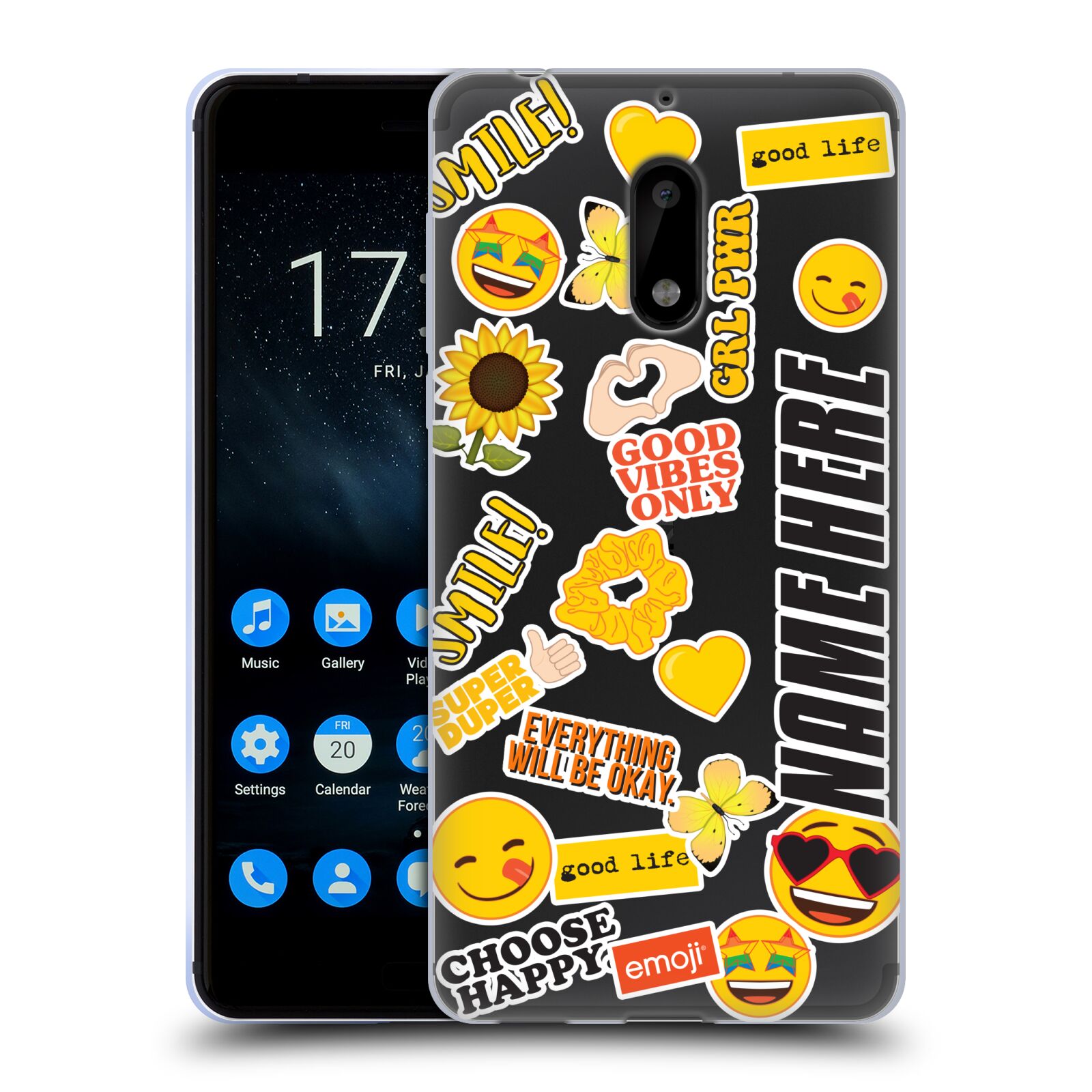 CUSTOM CUSTOMIZED PERSONALIZED EMOJI® PATTERNS SOFT GEL CASE FOR NOKIA PHONES 1