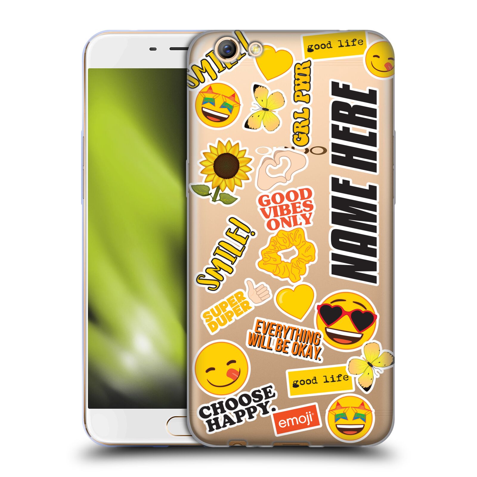 CUSTOM CUSTOMIZED PERSONALIZED EMOJI® PATTERNS SOFT GEL CASE FOR OPPO PHONES