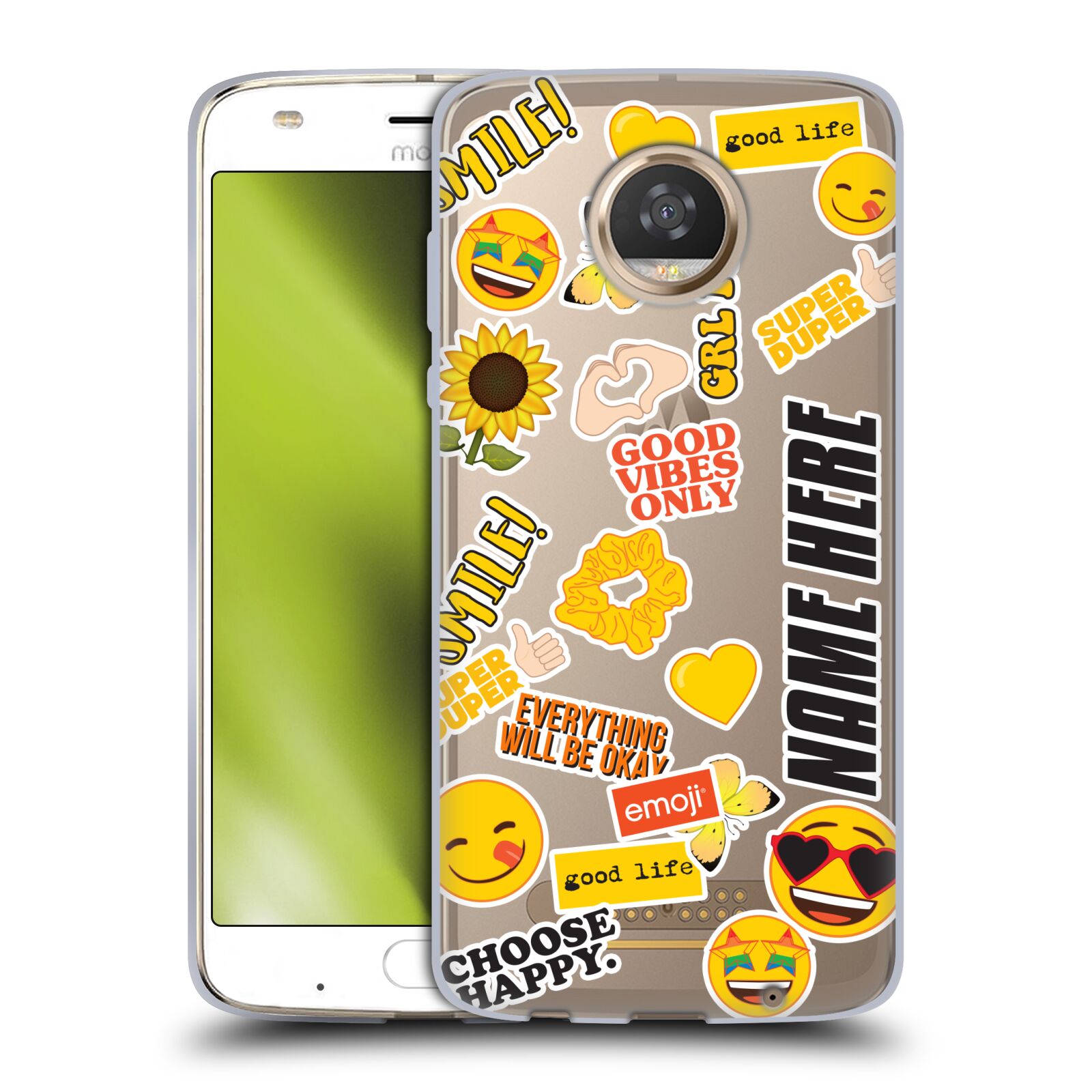 CUSTOM CUSTOMIZED PERSONALIZED EMOJI® PATTERNS SOFT GEL CASE FOR MOTOROLA PHONES