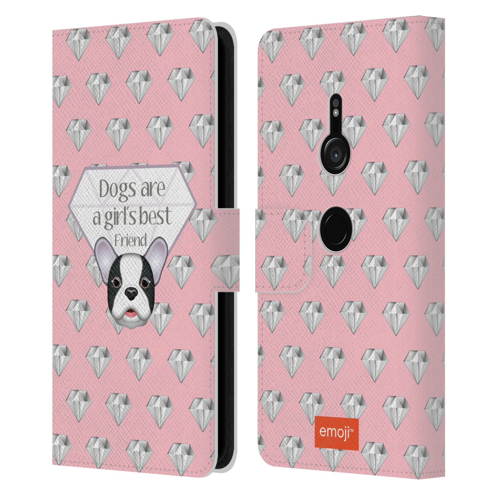 OFFICIAL emoji® DOGS LEATHER BOOK CASE FOR SONY PHONES 1
