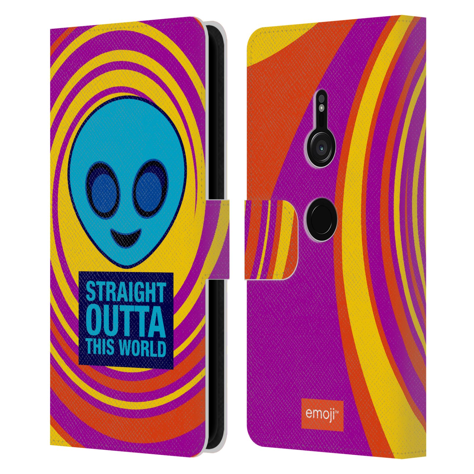 OFFICIAL emoji® FLAT LEATHER BOOK CASE FOR SONY PHONES 1 - Picture 7 of 14