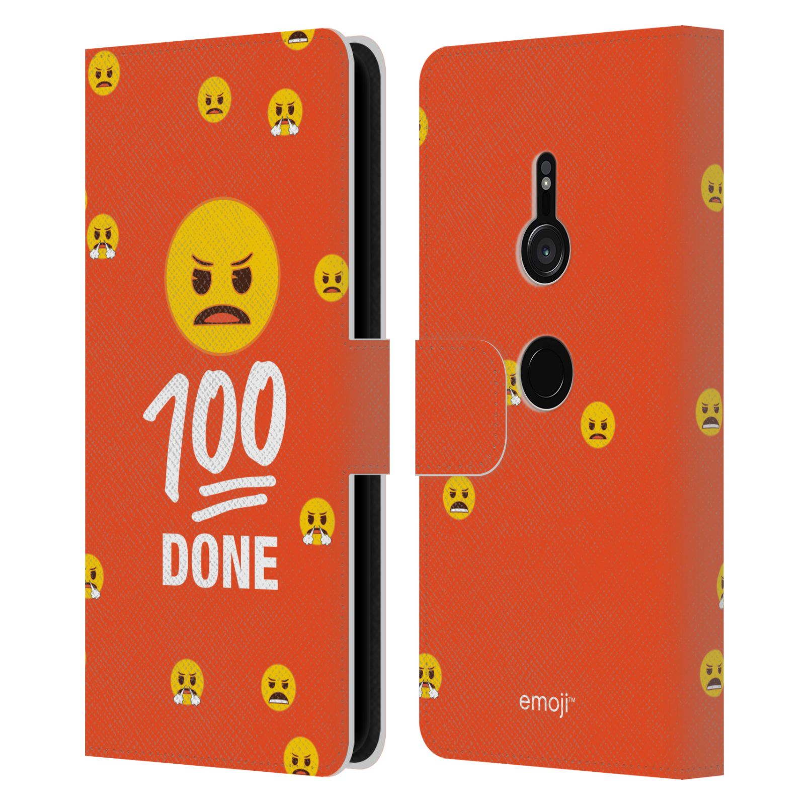 OFFICIAL emoji® FLAT LEATHER BOOK CASE FOR SONY PHONES 1 - Picture 9 of 14